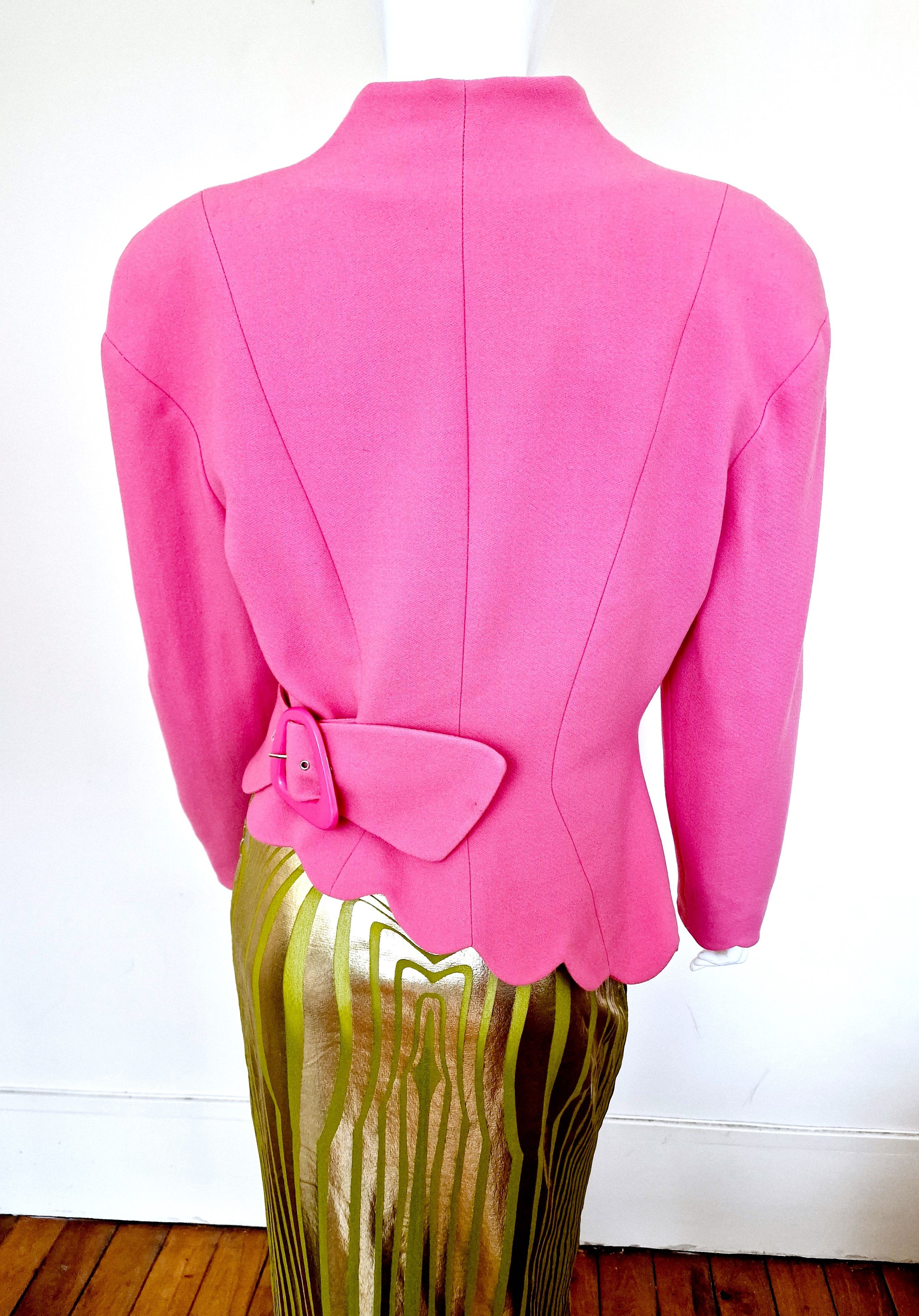 Thierry Mugler Thierry Mugler Asymmetrical Pink Rose Wrapped Large Jacket Size L / US 10 / IT 46 - 4 Thumbnail