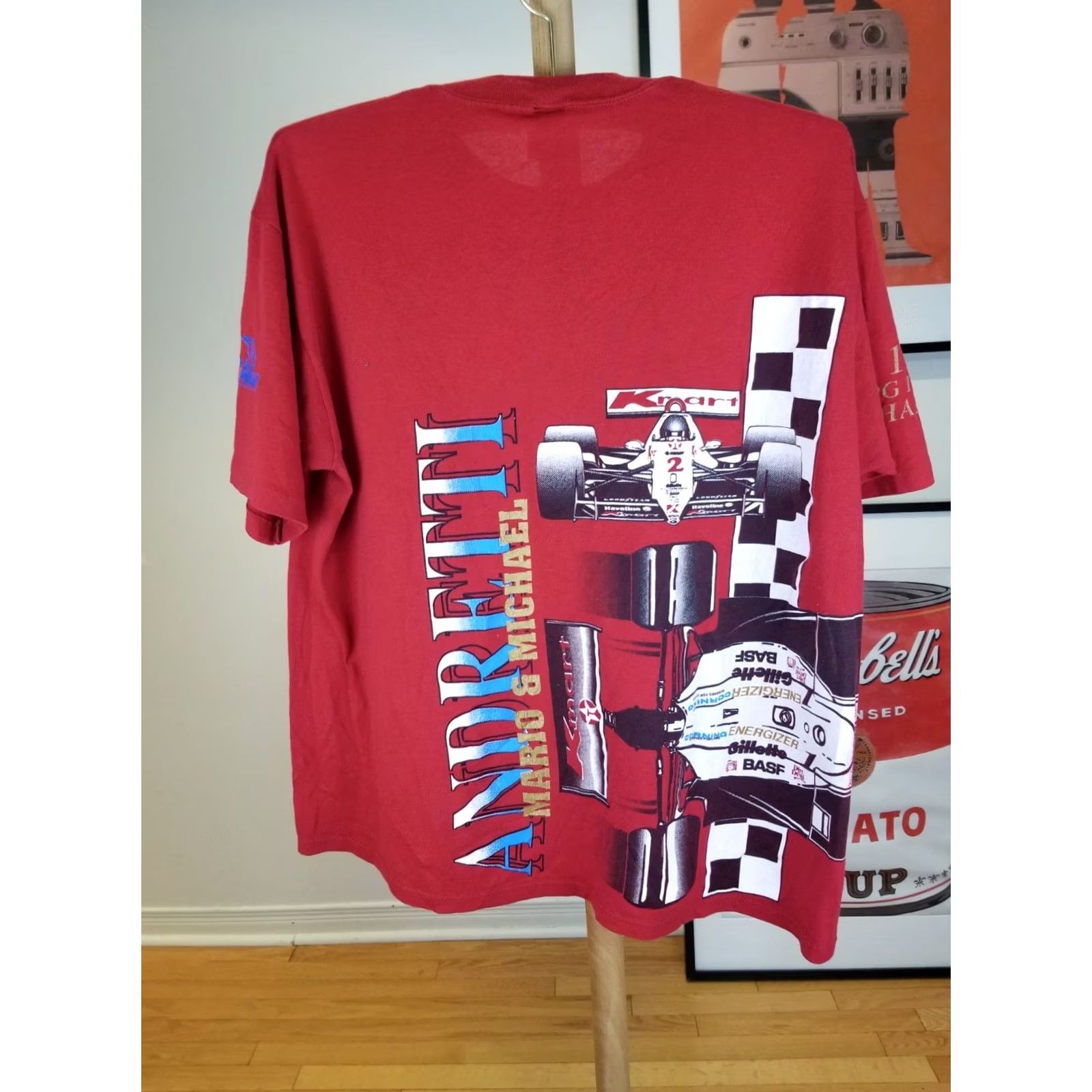 Jerzees VINTAGE Michael & Mario Andretti Red Racing PPG Indy Car Champion T-Shirt XL Size US XL / EU 56 / 4 - 8 Thumbnail