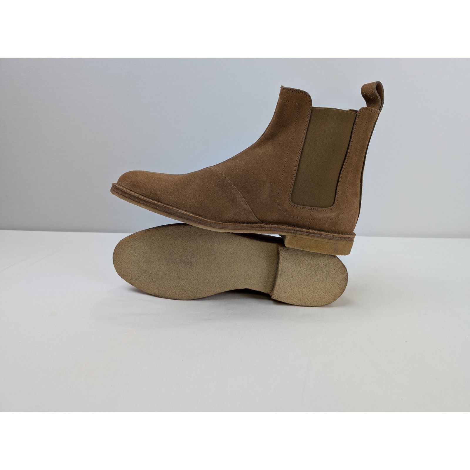 Bottega Veneta o1rshd1 Q:2 / Calf Suede Chelsea Boots in Camel Size US 12 / EU 45 - 8 Thumbnail