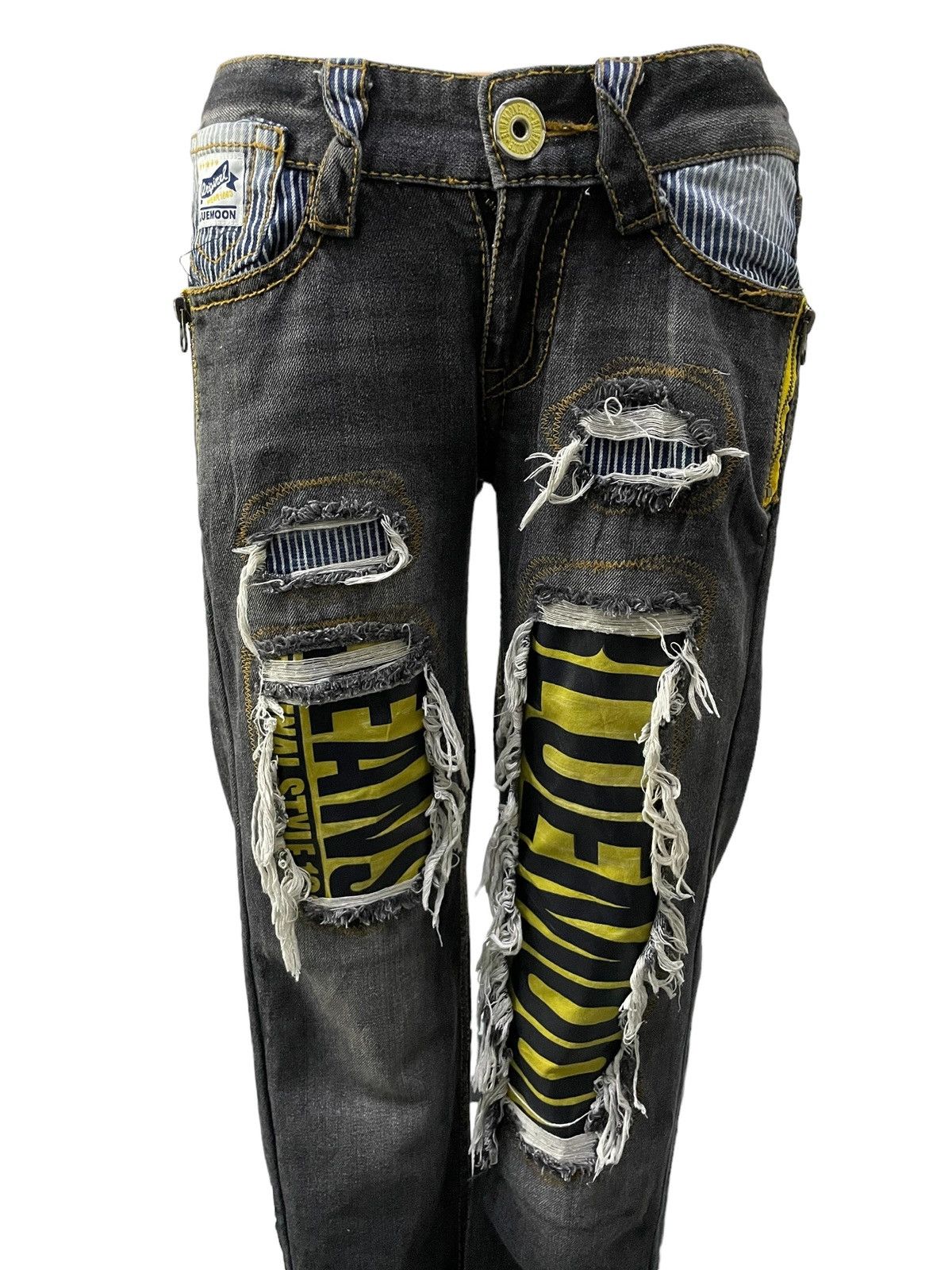 Hysteric Glamour Blue Moon Japan Distressed Patchwork Details Jeans Size US 29 - 3 Thumbnail