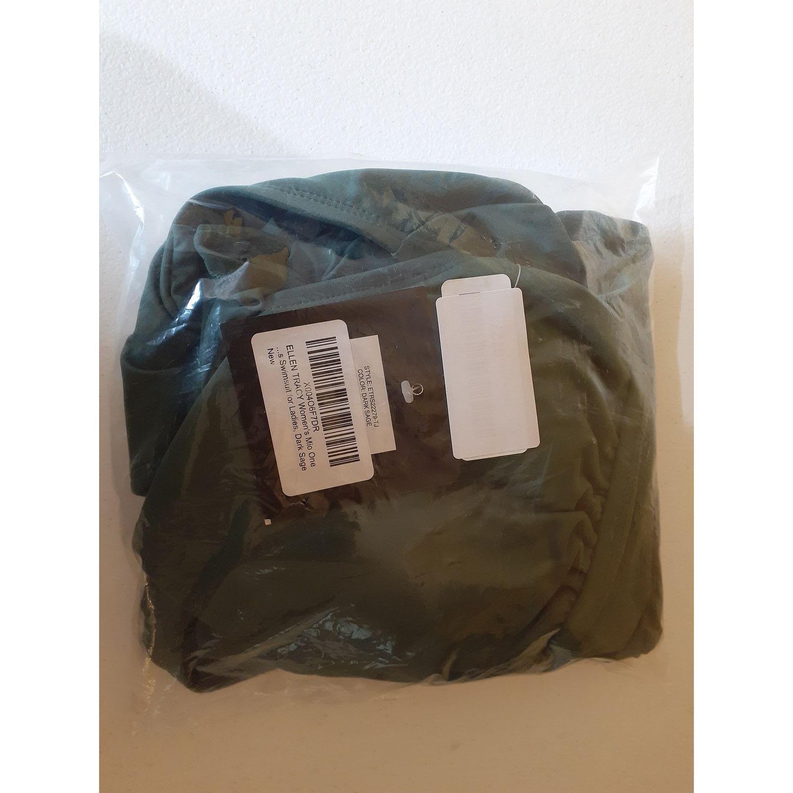 Ellen Tracy ELLEN TRACY Women's Mio One Piece Swimsuit Size 14 Dark Sage Size ONE SIZE - 2 Thumbnail