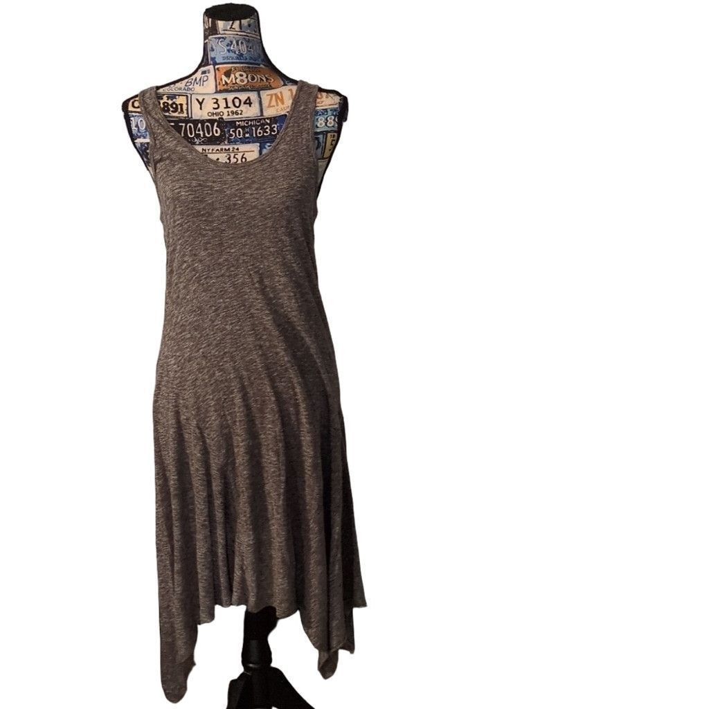 Allsaints AllSaints Ella Flame Assymetrical Gray Marl Tank Dress Sz. S Size S / US 4 / IT 40 - 2 Thumbnail