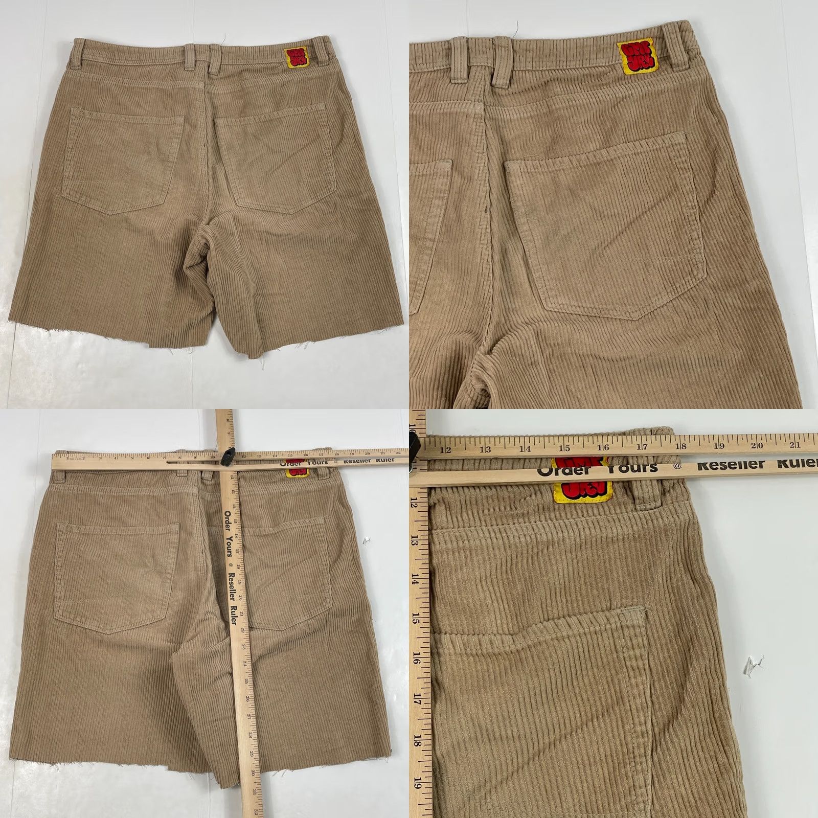 Empyre Empyre Shorts Mens 32 x 8 Beige Corduroy Chino Workwear Streetwear Casual Tan Beige 5-Pocket Design Regular Inseam 8in Mens Size US 32 / EU 48 - 8 Thumbnail