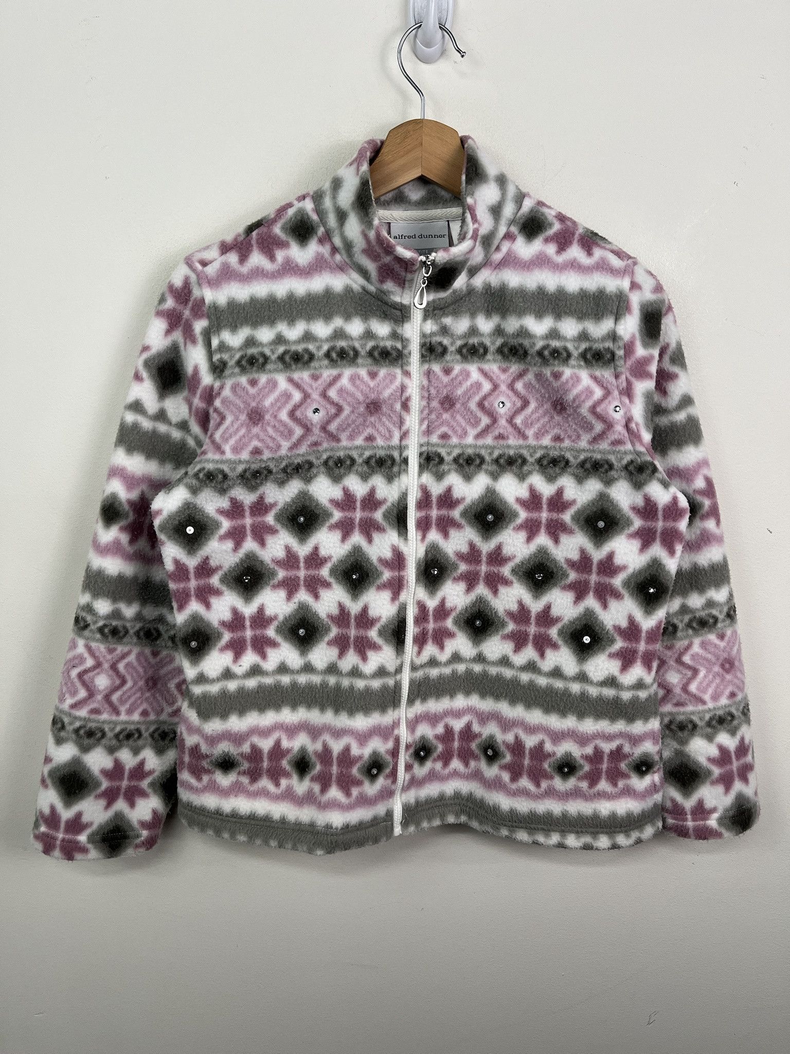 The North Face Vintage 1990s Pink Thine Stone Sequin Full Zup Fleece Size S Size US S / EU 44-46 / 1 - 1 Thumbnail