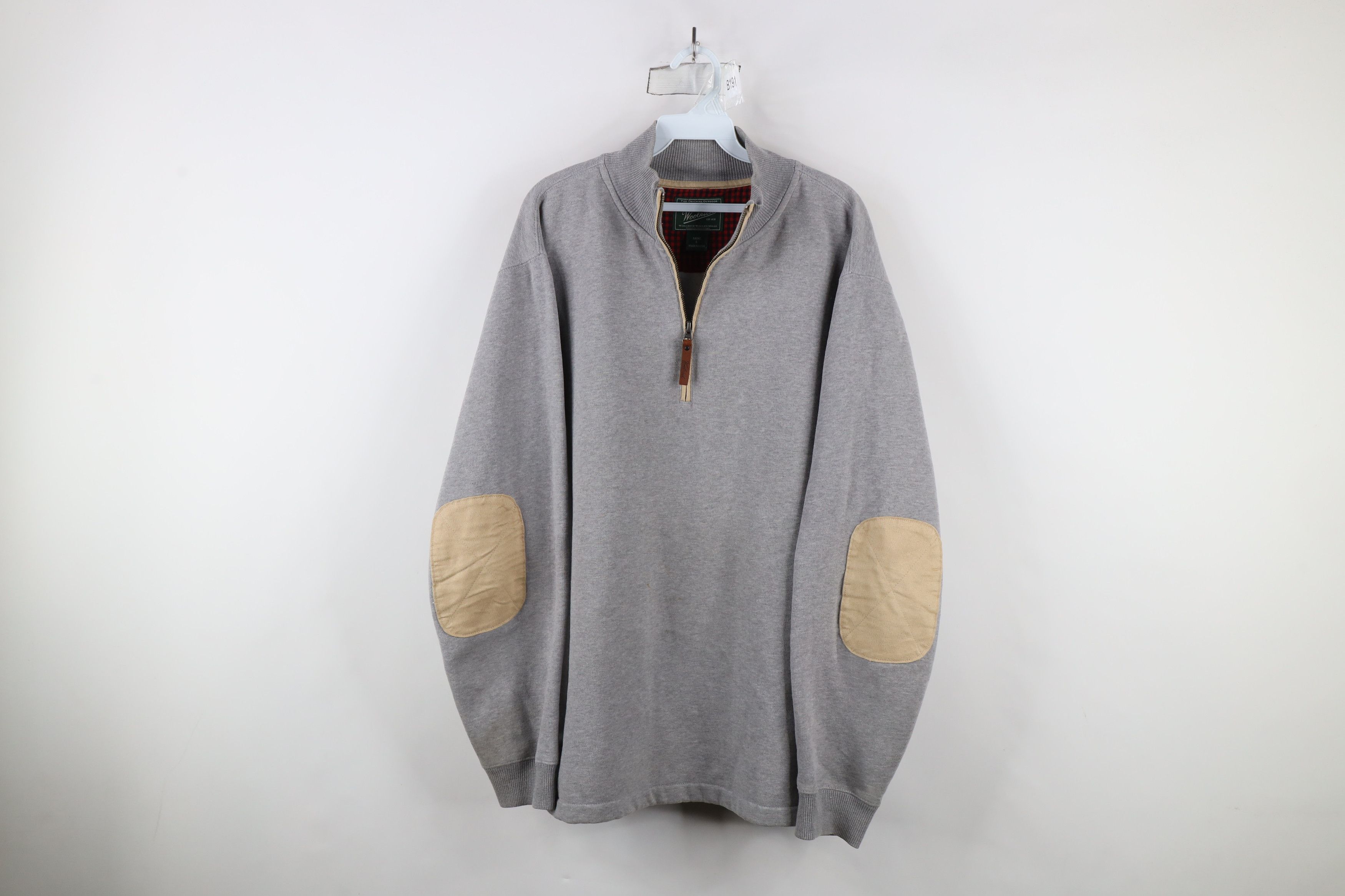 Vintage × Woolrich Woolen Mills Vintage Woolrich Touch Elbow Patch Half Zip Sweatshirt Gray Size US L / EU 52-54 / 3 - 1 Thumbnail