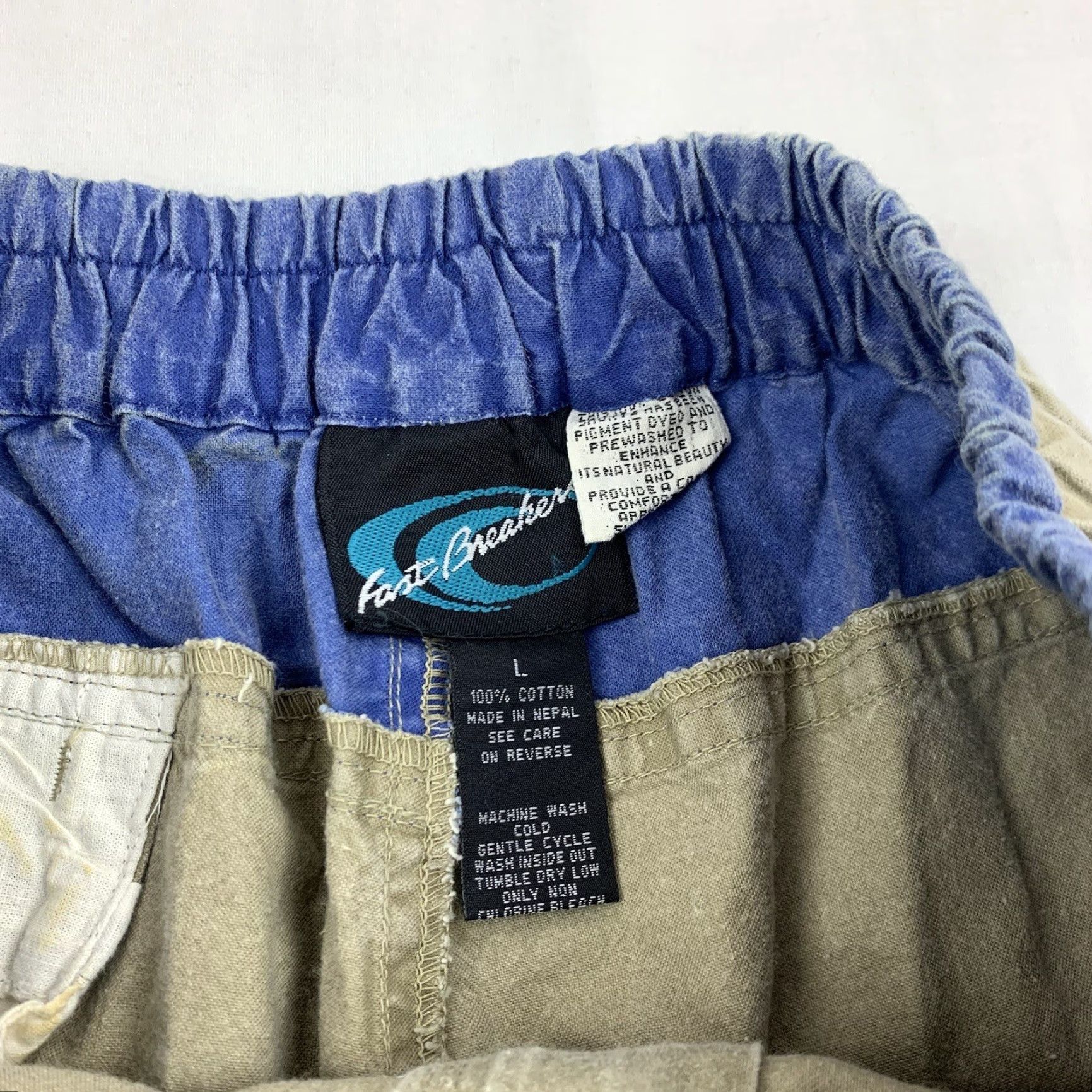 Vintage VINTAGE Fast Breaker Shorts Men L Tan Beach 90s Aloha Outdoor Casual Chino Elastic Waistband Brown Size US 33 - 6 Thumbnail