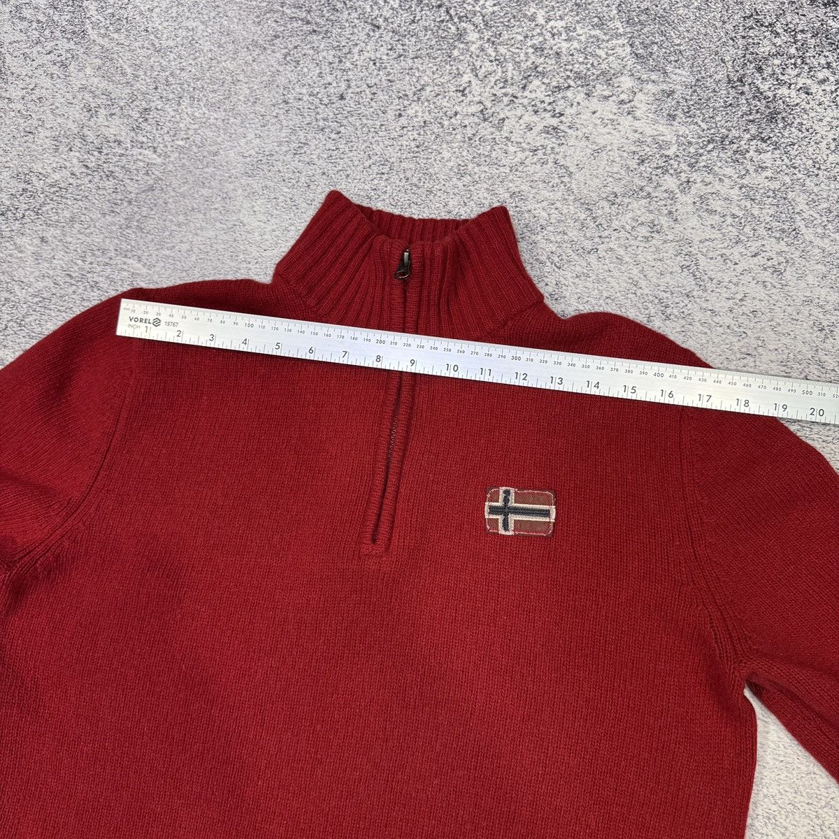 Napapijri Napapijri Wool Blend 1/4 Zip Knit Sweater Red L size Size US L / EU 52-54 / 3 - 15 Thumbnail