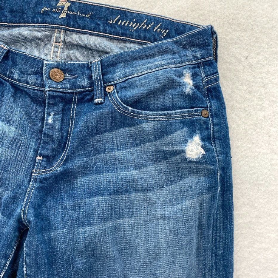 7 For All Mankind 7 For All Mankind Jeans Women's 27 Straight Leg Medium Wash Blue Stretch Denim - 5-Pocket - Regular - Size 27 - Womens Jeans Size 27" / US 4 / IT 40 - 4 Thumbnail
