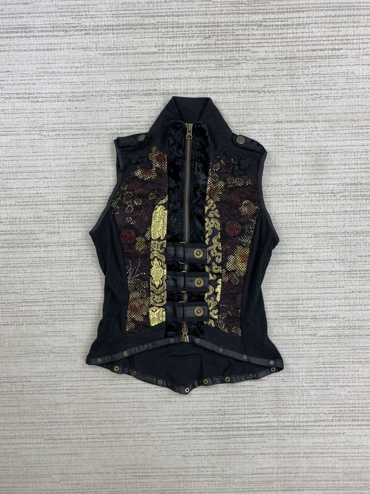 If Six Was Nine 🔥Rare Vintage Ozz Oneste Dragon Printed Bondage Punk Jacket Size XS / US 0-2 / IT 36-38 - 2 Thumbnail