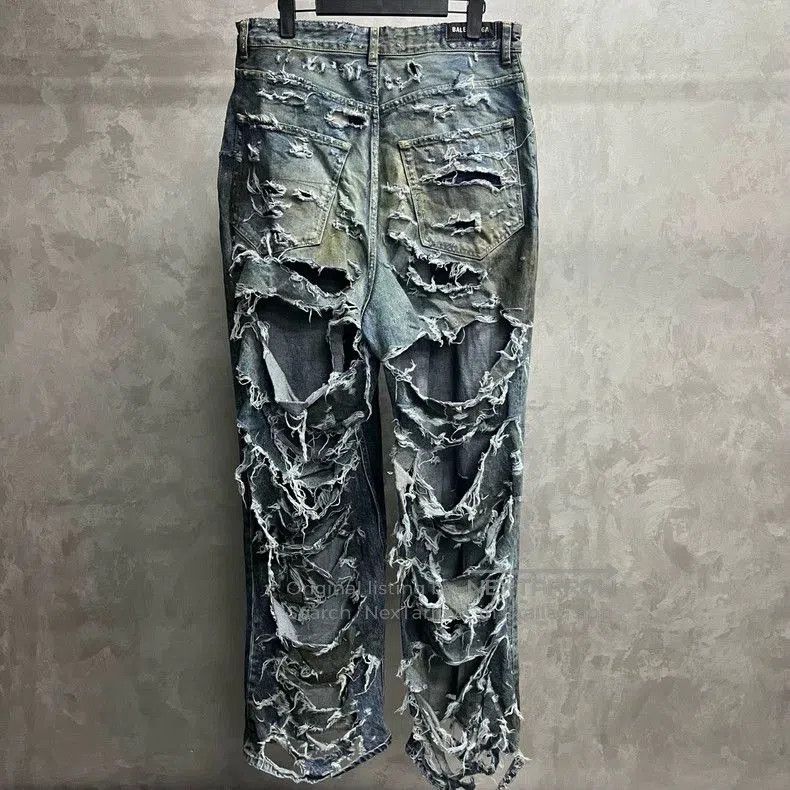 Balenciaga Balenciaga Blue Distressed Denim Jeans. Size US 29 - 5 Thumbnail