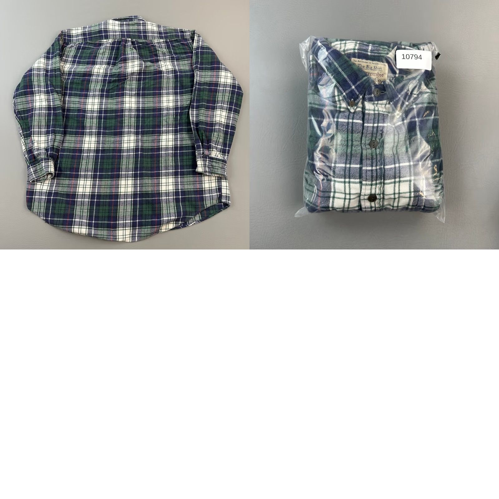 Abercrombie & Fitch VINTAGE Abercrombie & Fitch The Big Shirt Mens XL Green Plaid Flannel Button-Up Shirt Size US XL / EU 56 / 4 - 9 Thumbnail