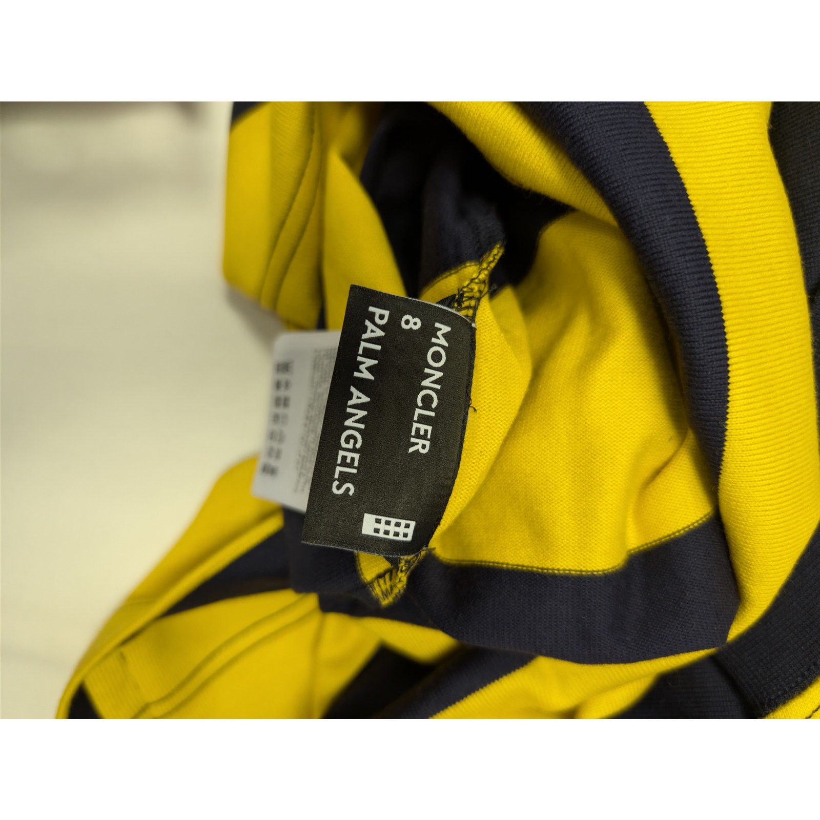 Moncler × Palm Angels o1rshd1 Striped Cotton Polo Shirt in Yellow / Blue Size US L / EU 52-54 / 3 - 15 Thumbnail