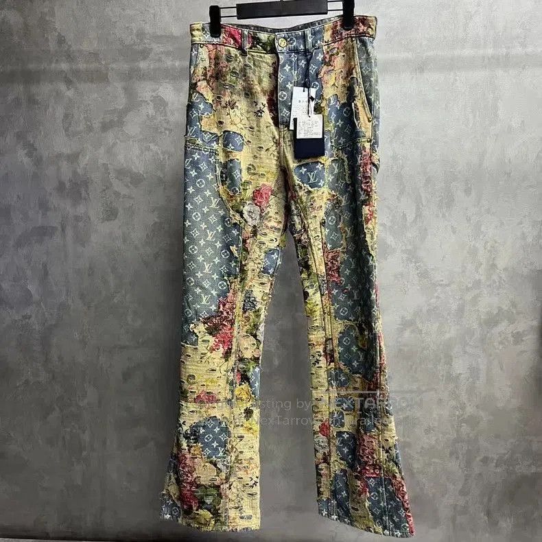 Louis Vuitton Louis Vuitton Floral Print Flared Denim Jeans. Size US 30 / EU 46 - 2 Thumbnail