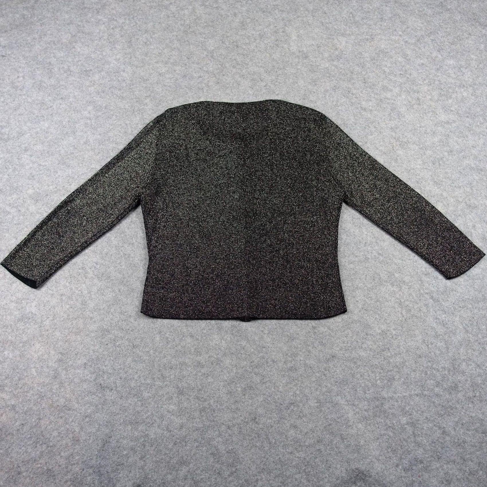Escada VINTAGE Escada Cardigan Sweater Womens Large Black Gold Metallic Button Front Wool Italy Size L / US 10 / IT 46 - 5 Thumbnail