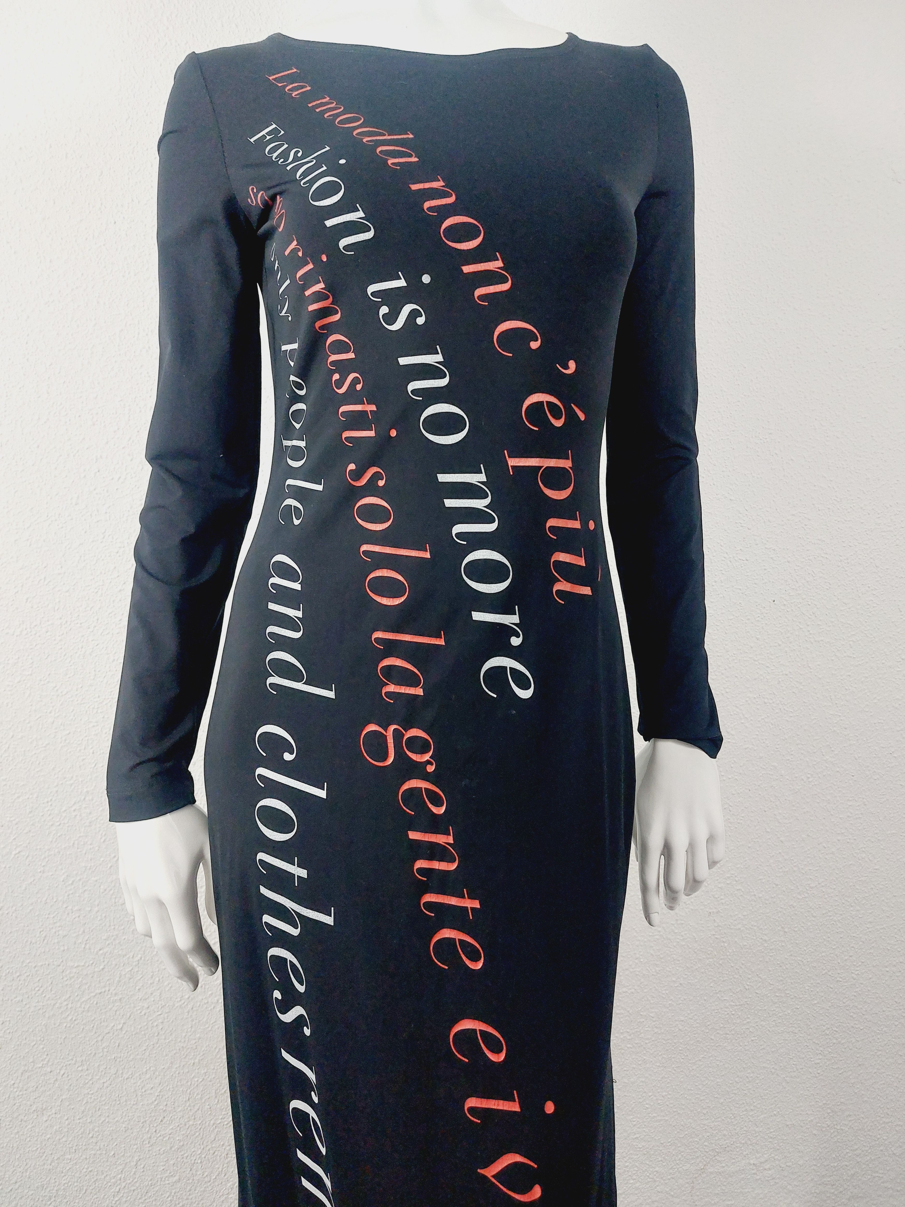 Moschino Moschino Fashion Is No More Slogan Text Moda Maxi Dress Size L / US 10 / IT 46 - 7 Thumbnail