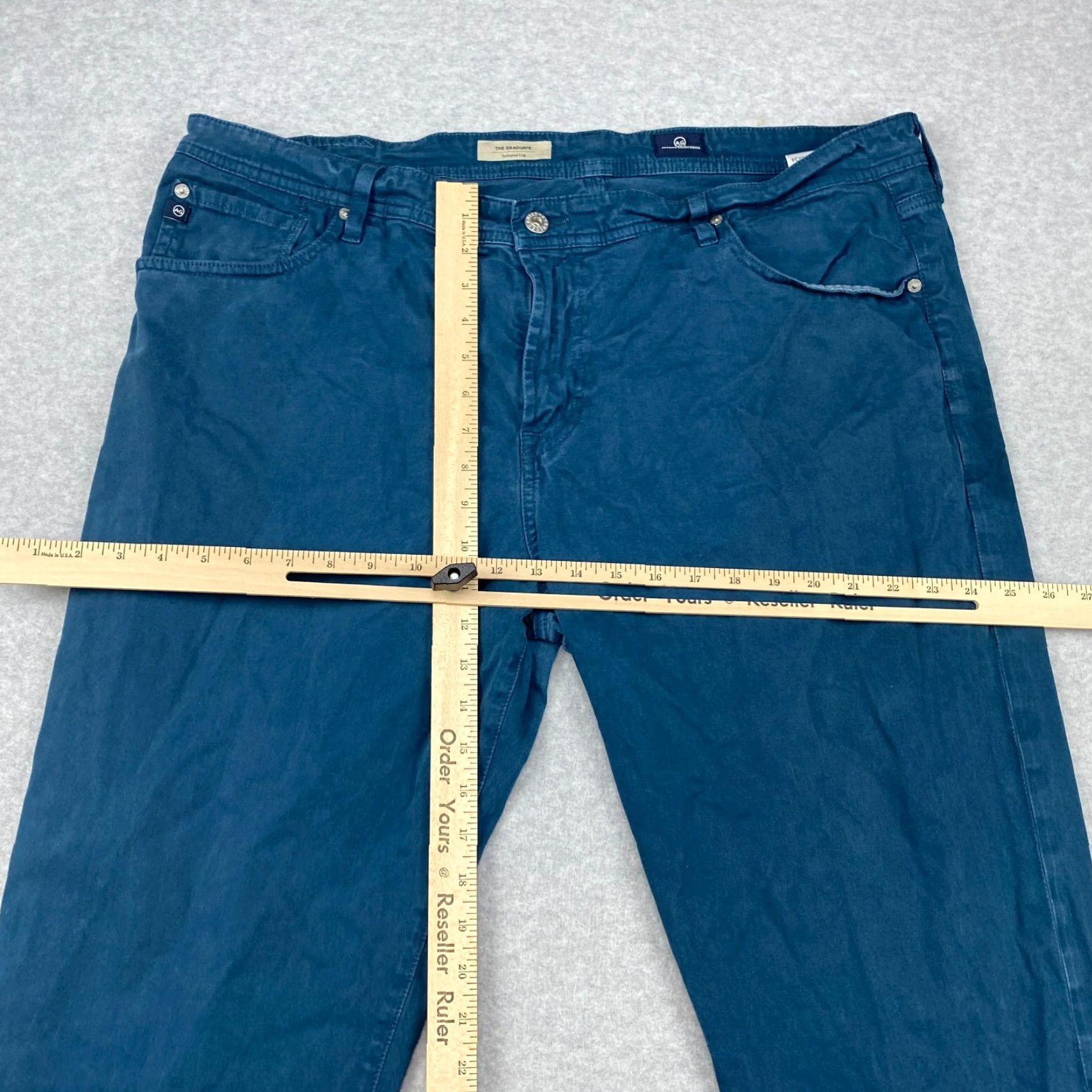 Altea Adriano Goldschmied The Graduate Jeans Mens 40 x 30 Teal Tailored Stretch Pant Size US 40 / EU 56 - 3 Thumbnail