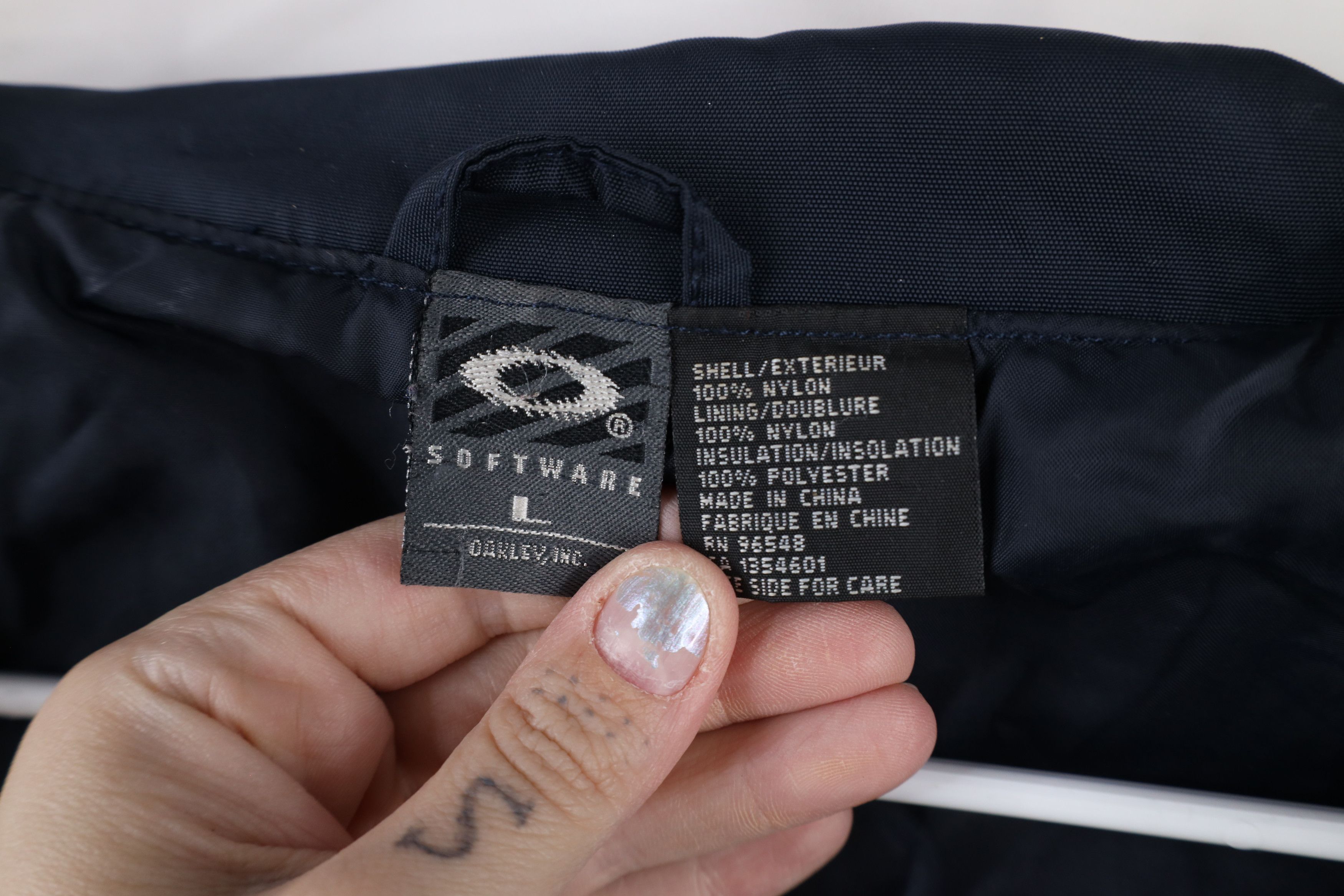 Oakley × Vintage Vintage Oakley Software Cafe Racer Bomber Jacket Blue Size US L / EU 52-54 / 3 - 8 Thumbnail