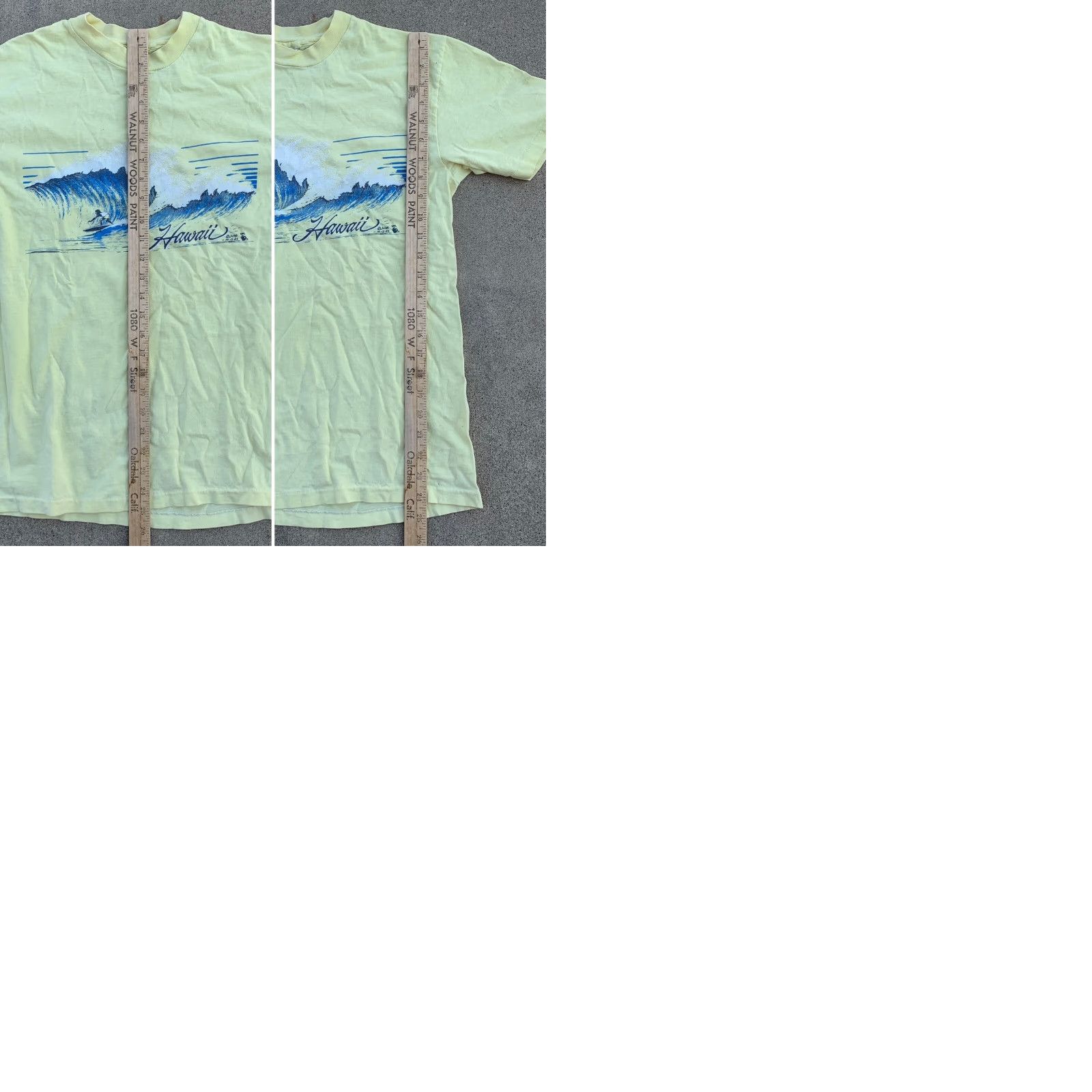 Hanes VINTAGE Hanes Beefy-T T-Shirt Men Short Sleeve Crew Neck Yellow 1980s Hawaii Surf Graphic Vintage 80s Aloha Beach Size L M 38-40 Size US L / EU 52-54 / 3 - 9 Thumbnail