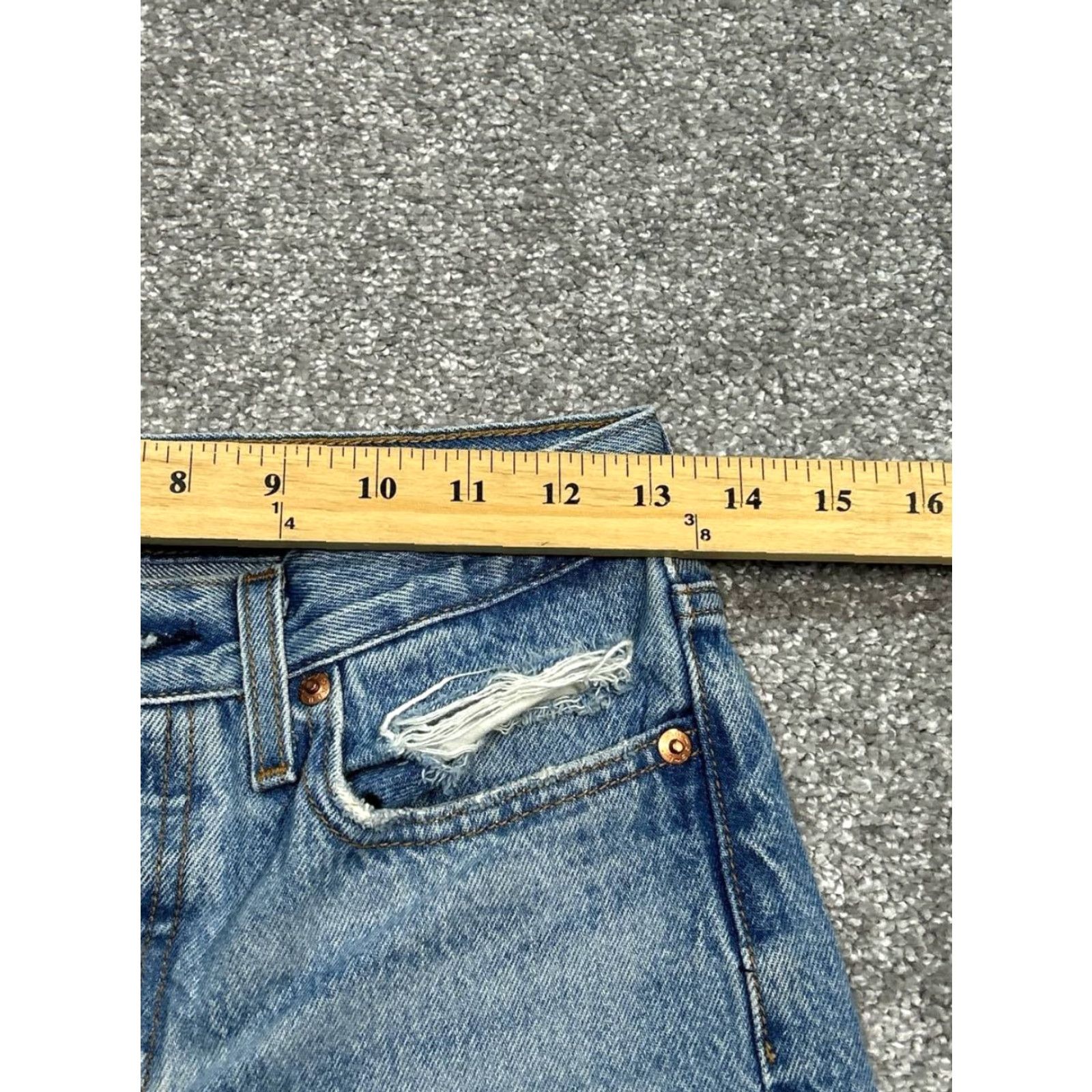 Levi's Levi's Wedgie Jeans Womens 25 Blue Denim Mid Rise Distressed Skinny 26x27 Size 42" / US 20 - 3 Thumbnail