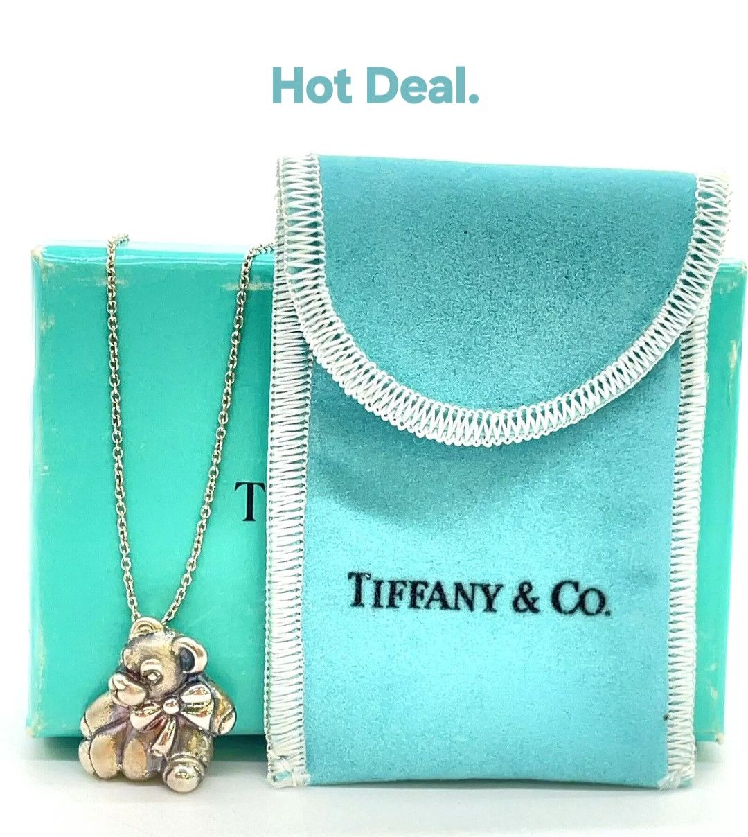 Tiffany & Co. Tiffany & Co. Teddy Bear Pendant Sterling Silver Necklace Size ONE SIZE - 1 Thumbnail