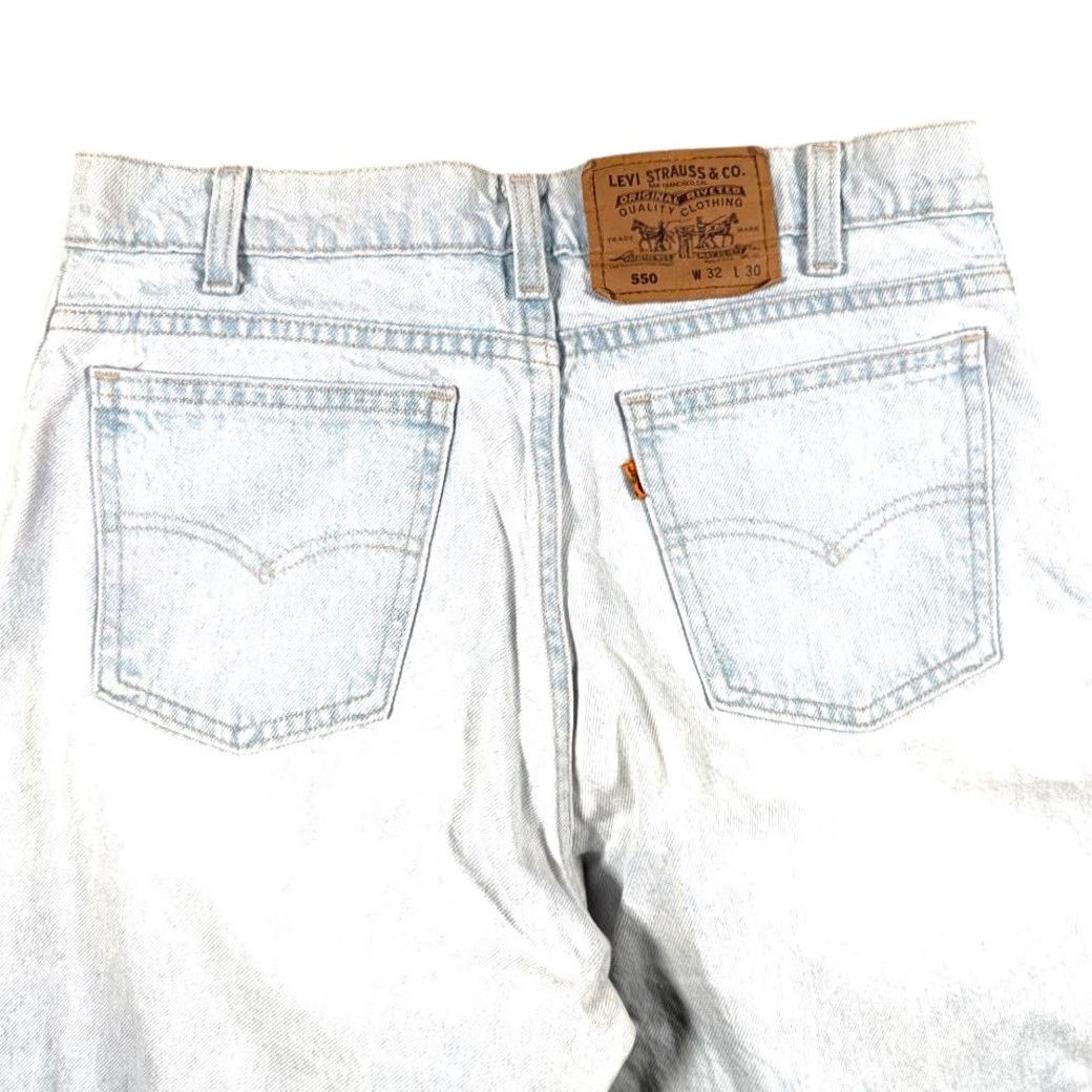 Levi's VINTAGE Levi's 550 Jeans Mens 30x30 Blue 32x30 Tag Relaxed 90s Orange Tab Denim Denim Jeans Stone Wash USA 5-Pocket Mens Size US 30 / EU 46 - 7 Thumbnail