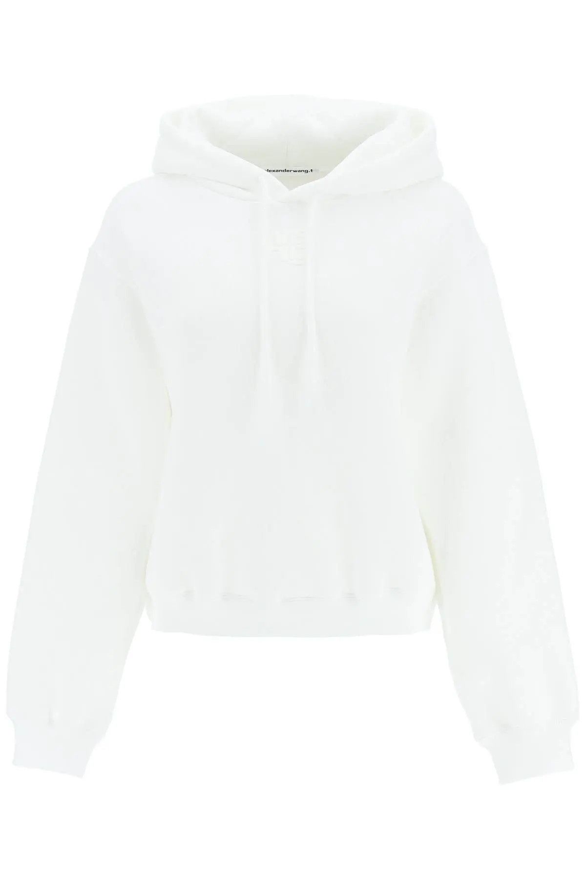 image of Alexander Wang O1S22I1N0324 Logo Hoodie In White, Women's (Size Large)