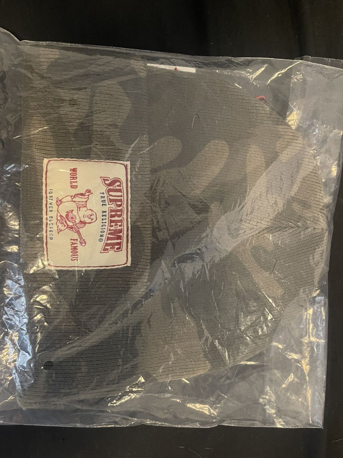 Supreme × True Religion Supreme x True Religion Olive Camo Beanie Size ONE SIZE - 3 Thumbnail