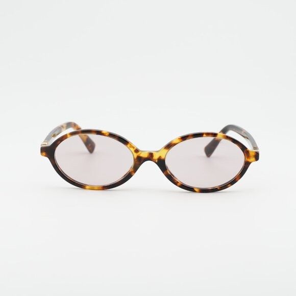 Miu Miu Miu Miu MU04ZS 14L4I0 Sunglasses Honey Havana Oval Frame Size ONE SIZE - 3 Thumbnail