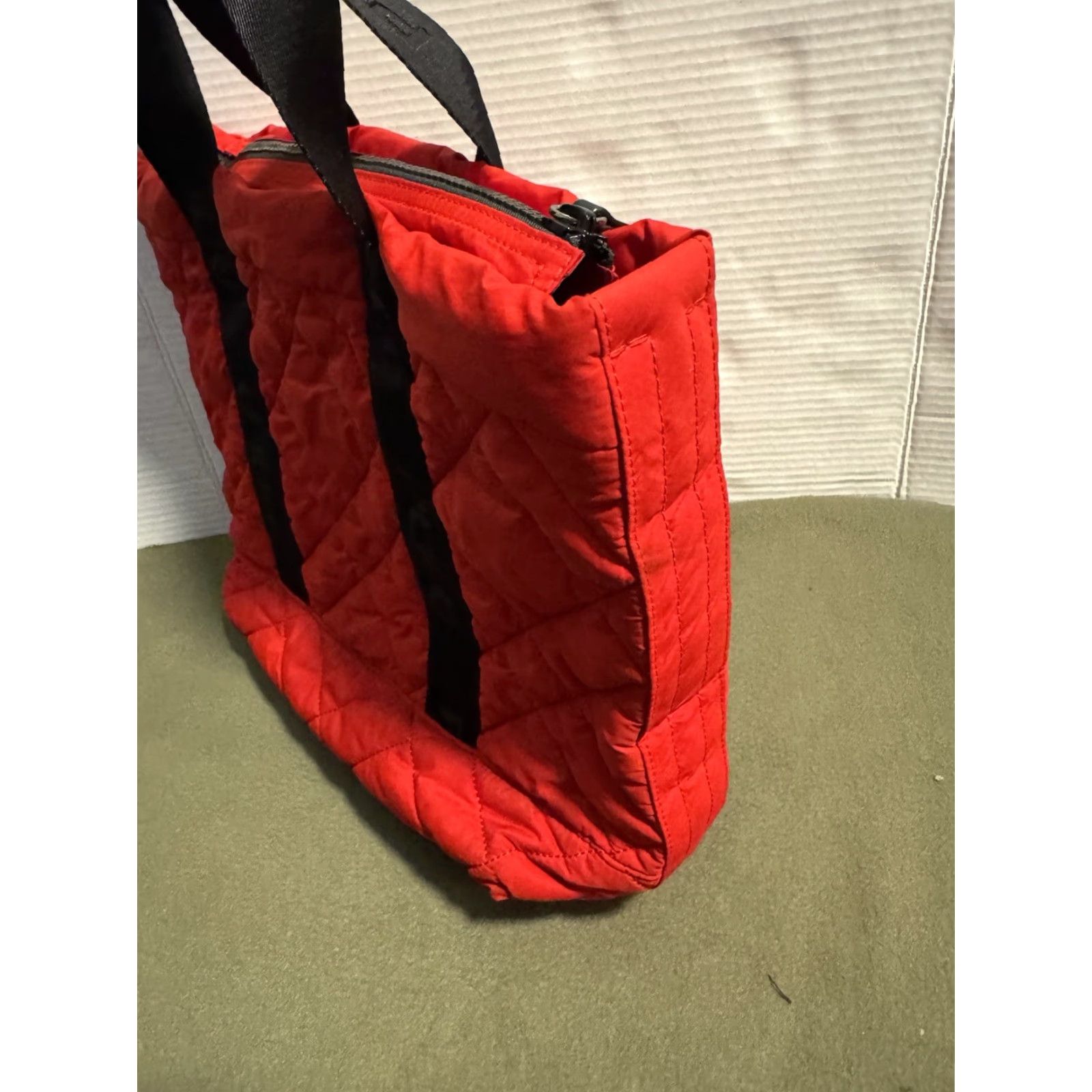 Polo Ralph Lauren Polo Ralph Lauren Red Quilted Puffer Tote Bag – Logo Webbed Straps Size ONE SIZE - 4 Thumbnail