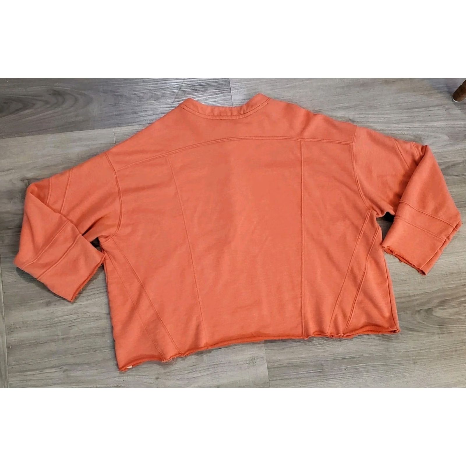 Free People Free People Movement Sweatshirt 1/2 Snap Crew Neck 3/4 Sleeve Oversized Orange Womens S Size S / US 4 / IT 40 - 2 Thumbnail