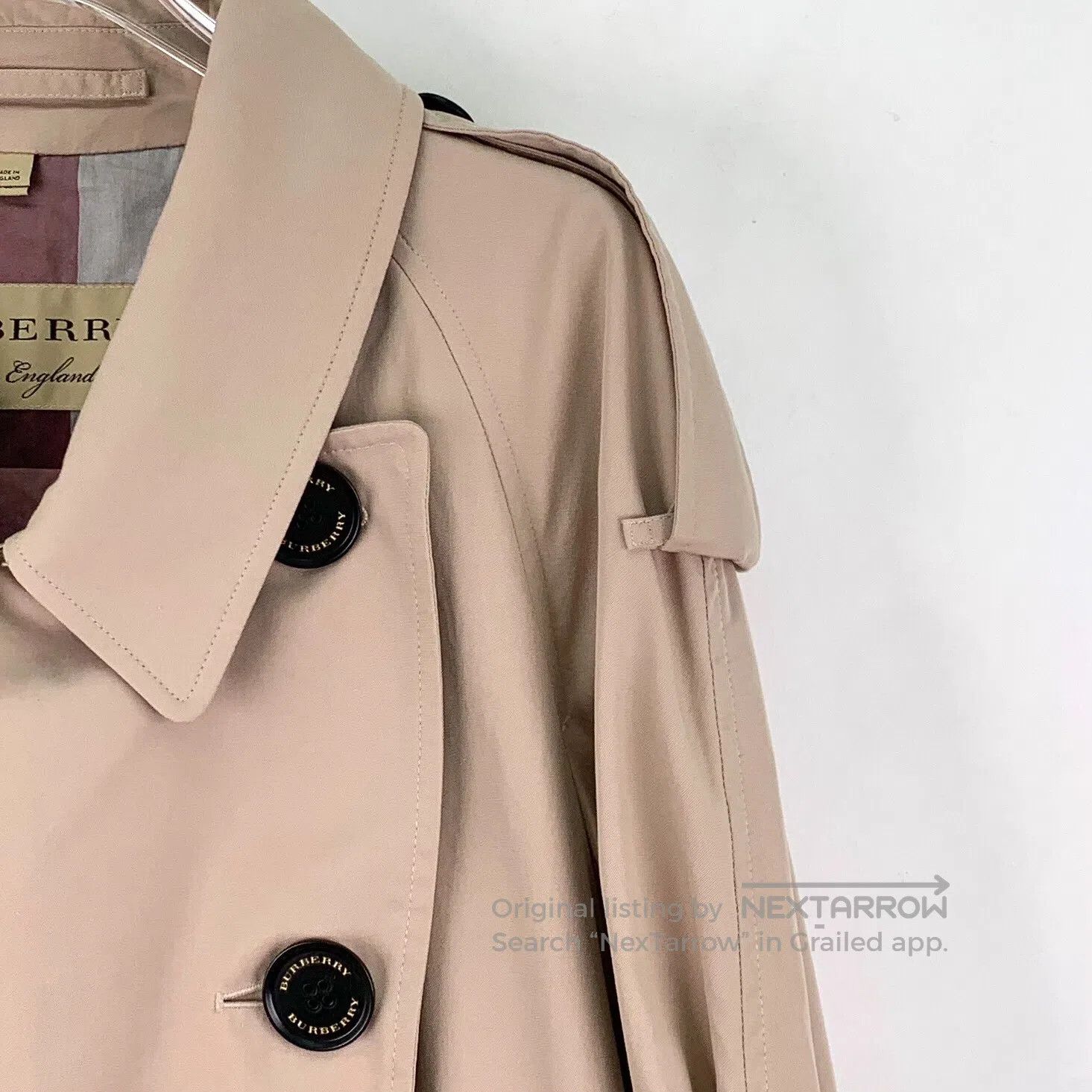 Burberry Burberry Nude Pink Cotton Lapel Double Breasted Long Sleev Size S / US 4 / IT 40 - 3 Thumbnail