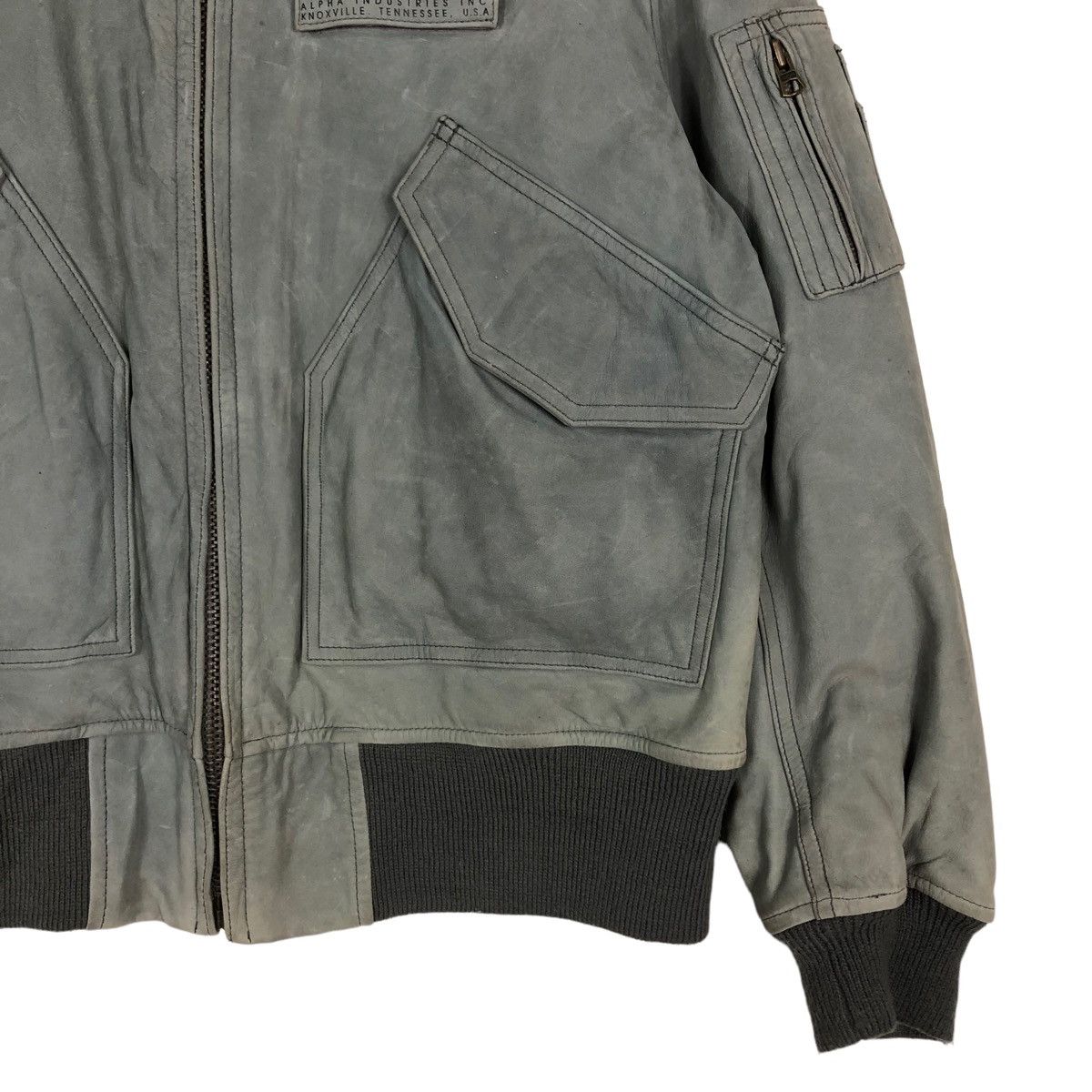 Alpha Industries 🔥VINTAGE GENUINE LEATHER COWHIDE BOMBER JACKET FLY USA Size US M / EU 48-50 / 2 - 8 Thumbnail