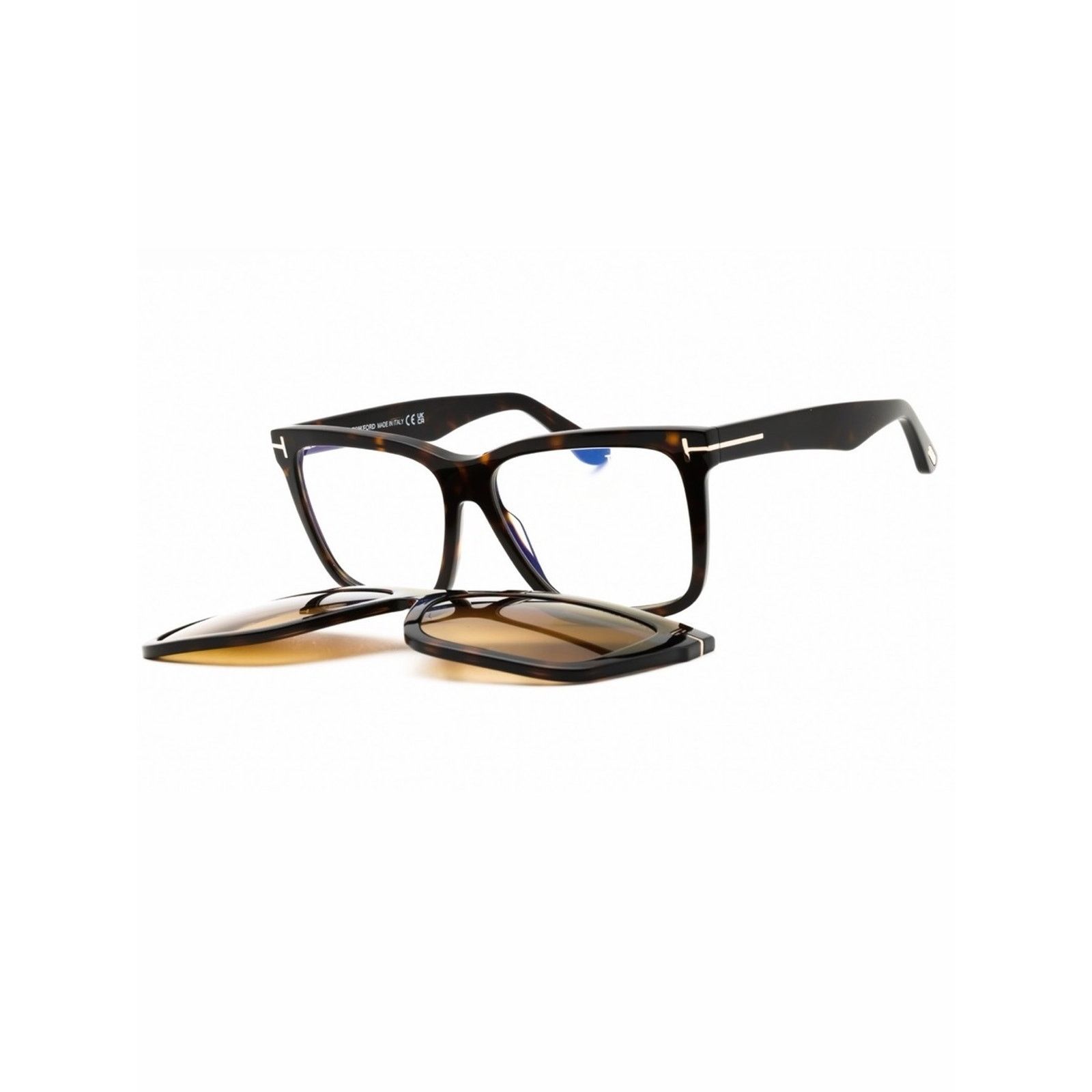 Tom Ford New Tom Ford FT6069-B 052 Tortoiseshell Magnetic Clip-On Size ONE SIZE - 1 Thumbnail