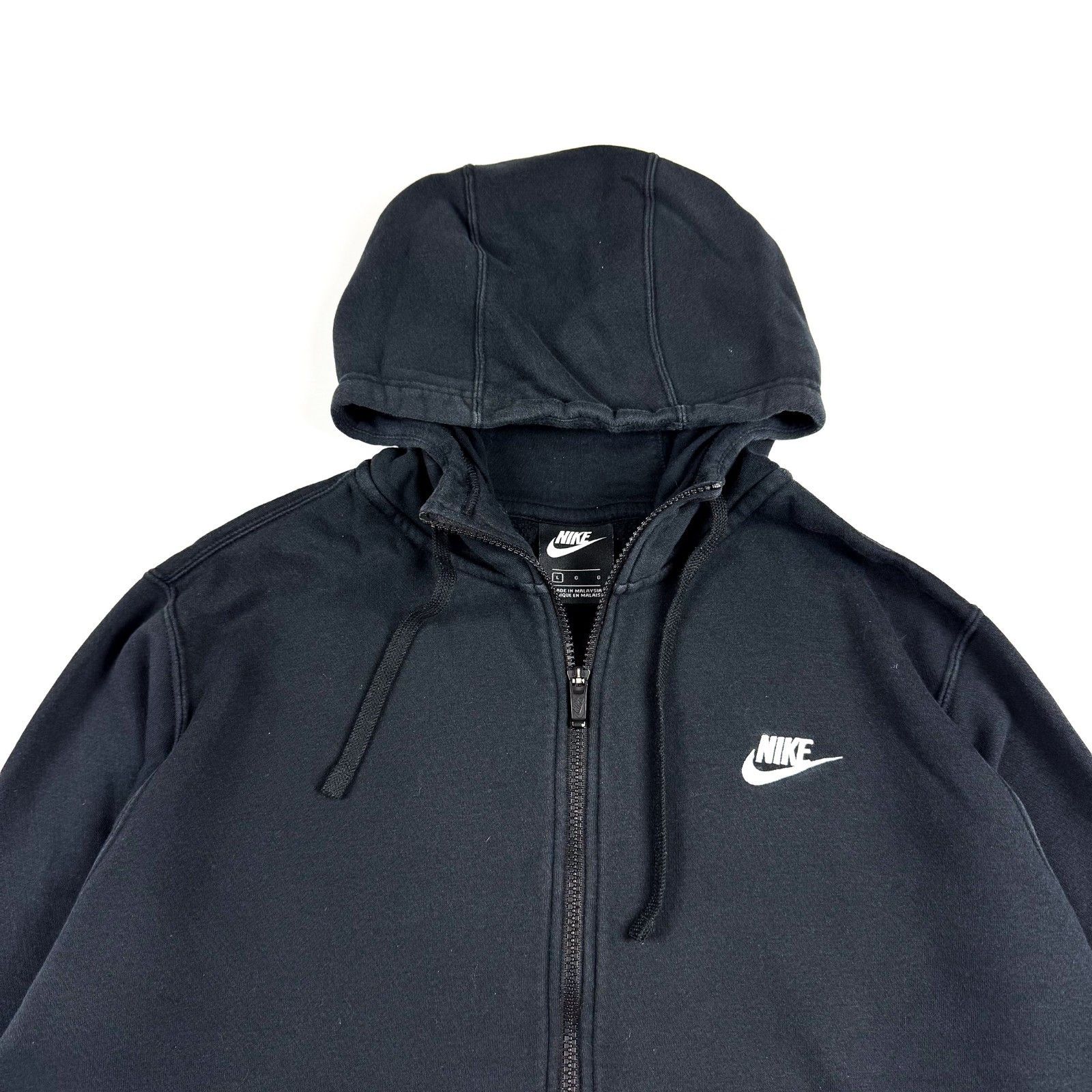 Nike Nike Full Zip Hoodie L Black Embroidered Swoosh Logo Size US L / EU 52-54 / 3 - 2 Thumbnail