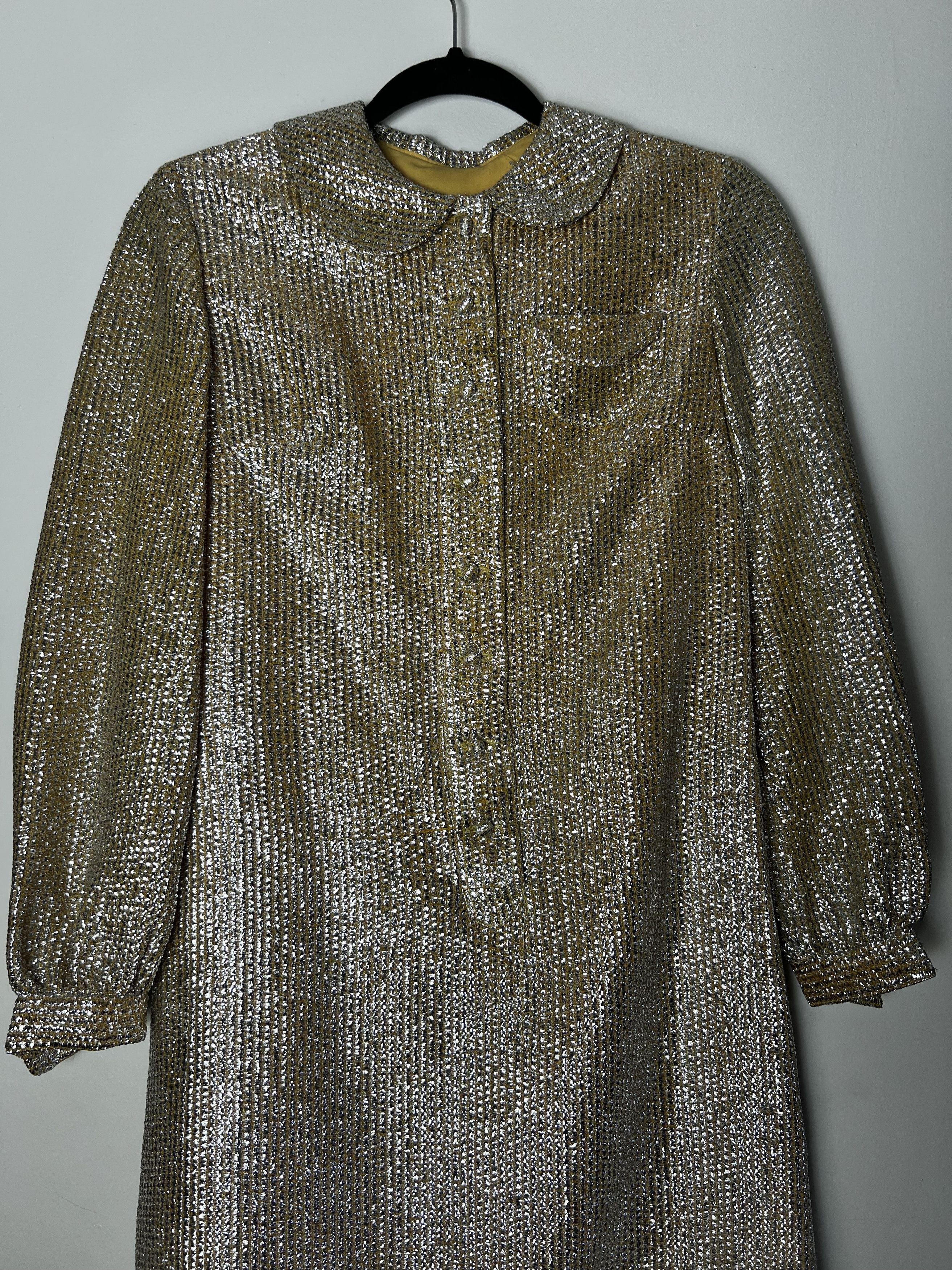 Vintage Vintage 1960's 2pcs. Parc Jr. Silver Metallic Cocktail Dress Size S / US 4 / IT 40 - 11 Thumbnail