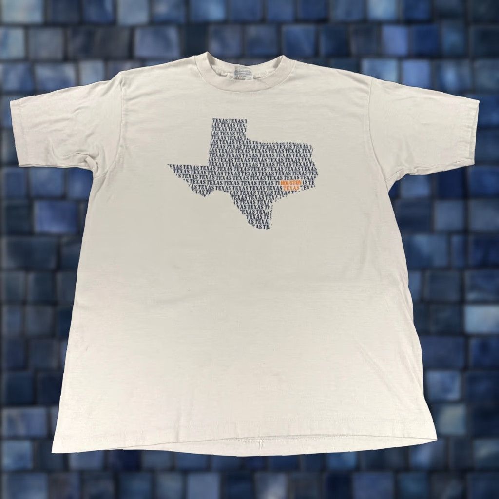 Hanes VINTAGE Houston Texas T Shirt White 80s Short Sleeve Crew Neck Graphic Print Patriotic University Mens XL Size US M / EU 48-50 / 2 - 1 Thumbnail