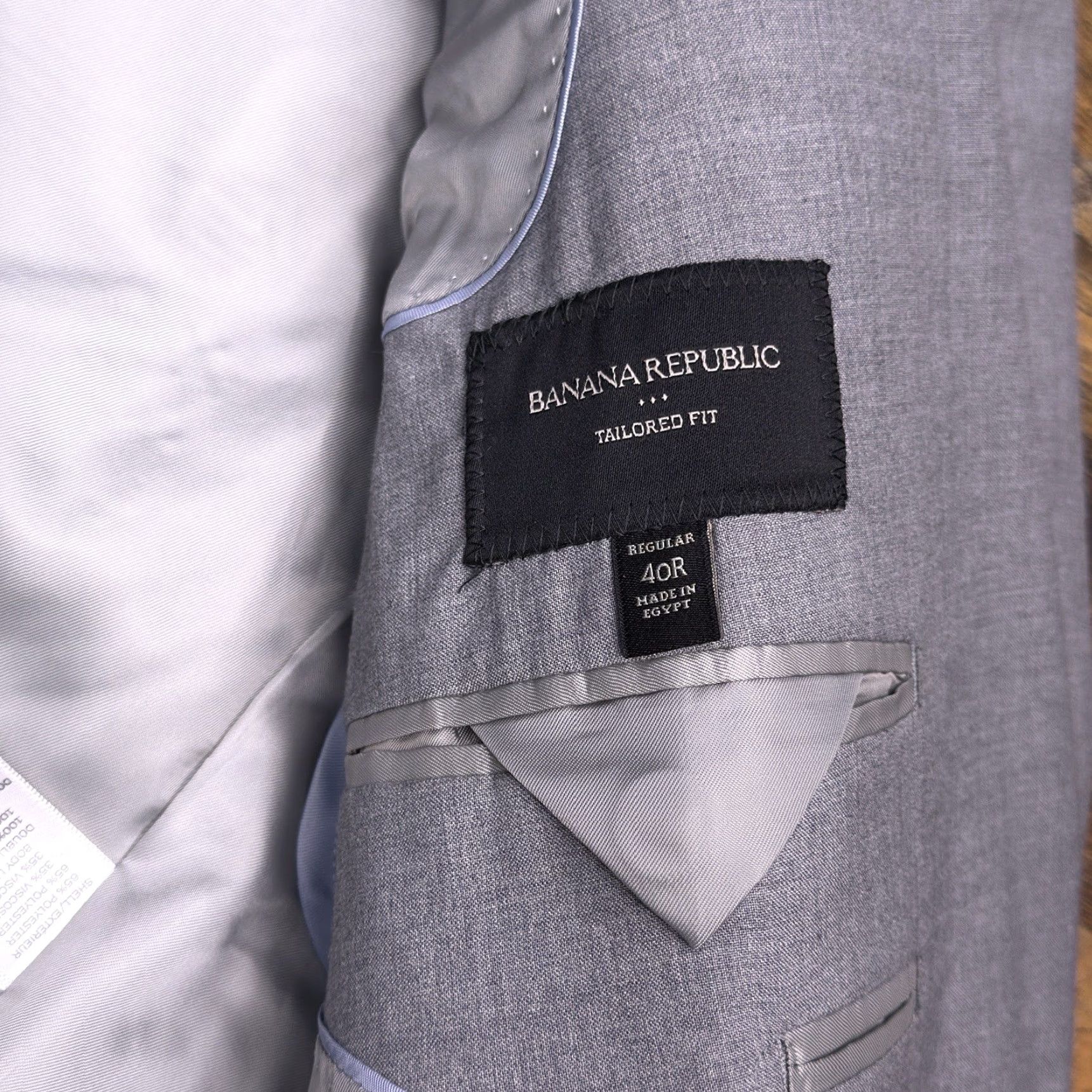 Banana Republic Banana Republic Blazer Suit Jacket 40R Slim Single-Breasted Notch Gray Size 40R - 4 Thumbnail