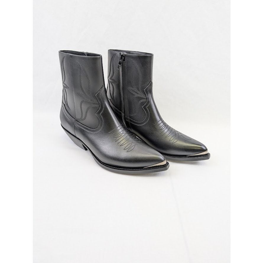 Celine o1rshd1 Shiny Calfskin Zipped Boot W/Metal Toe 50 in Black Size US 6 / EU 39 - 16 Thumbnail