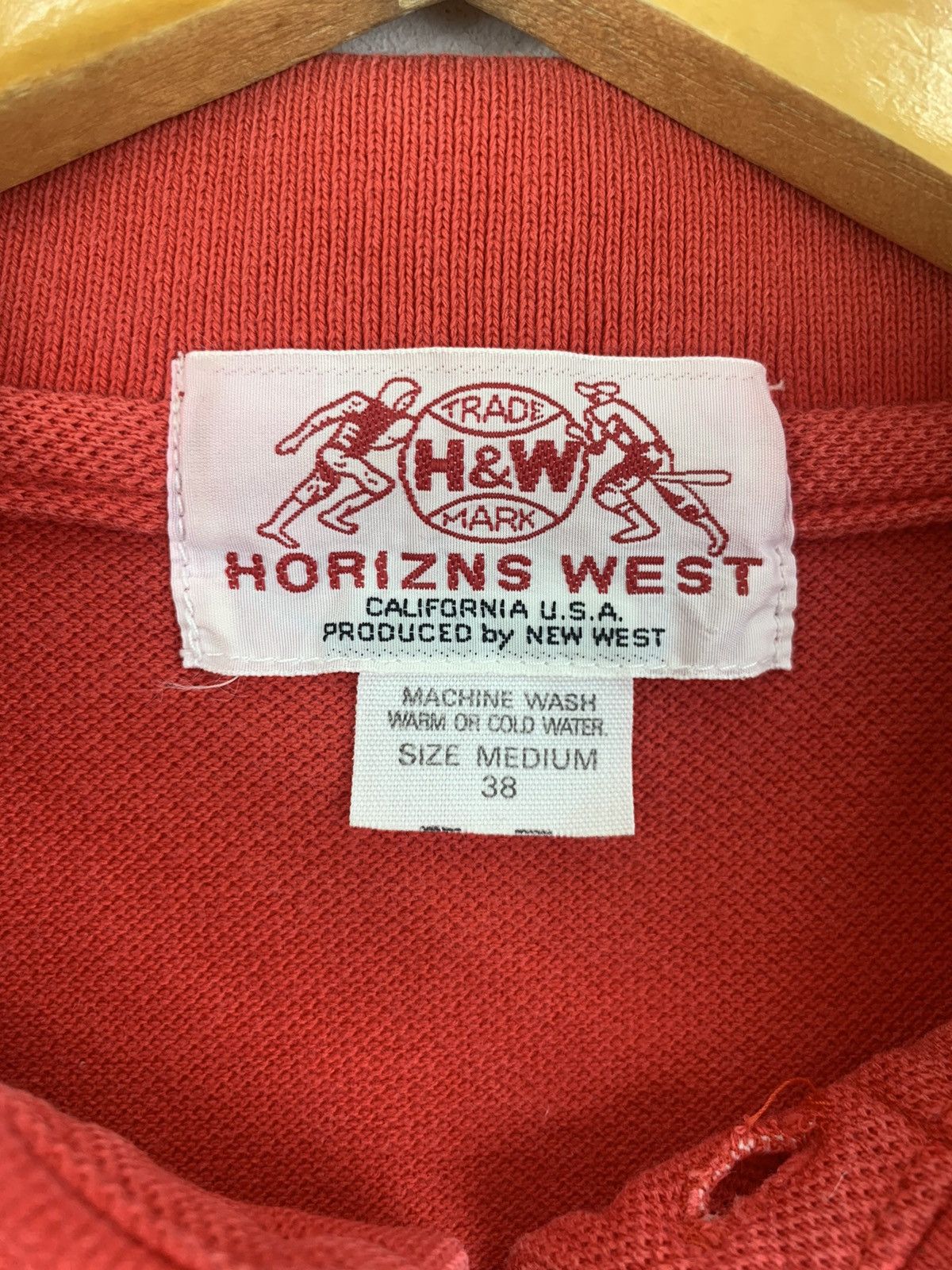 Vintage Vintage HORIZN WEST STUDIO Plain Red Polo Size M / US 6-8 / IT 42-44 - 4 Thumbnail