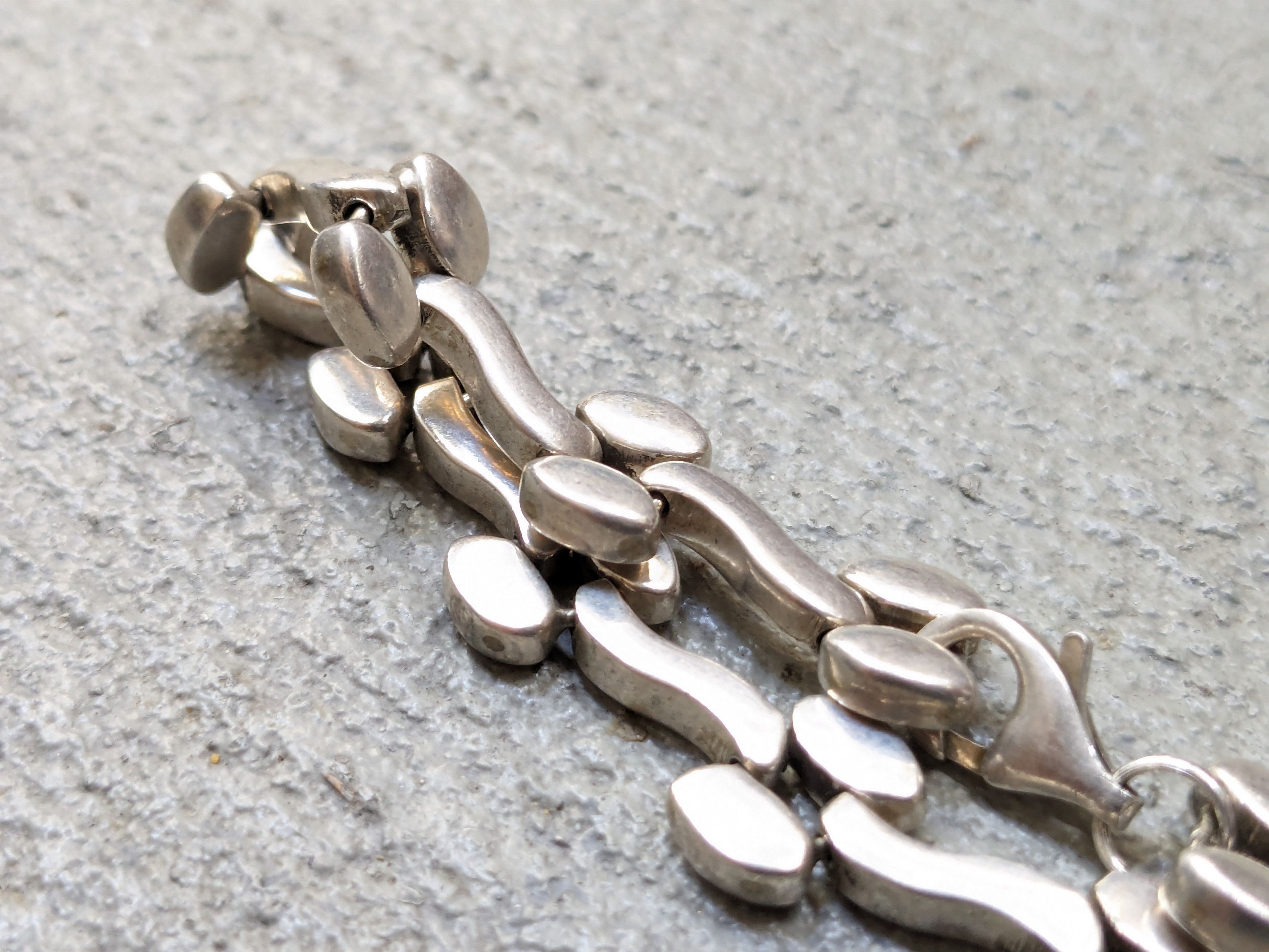 Other Vintage Sterling Silver Bracelet Link Chain 8" Biker Punk Size ONE SIZE - 12 Thumbnail