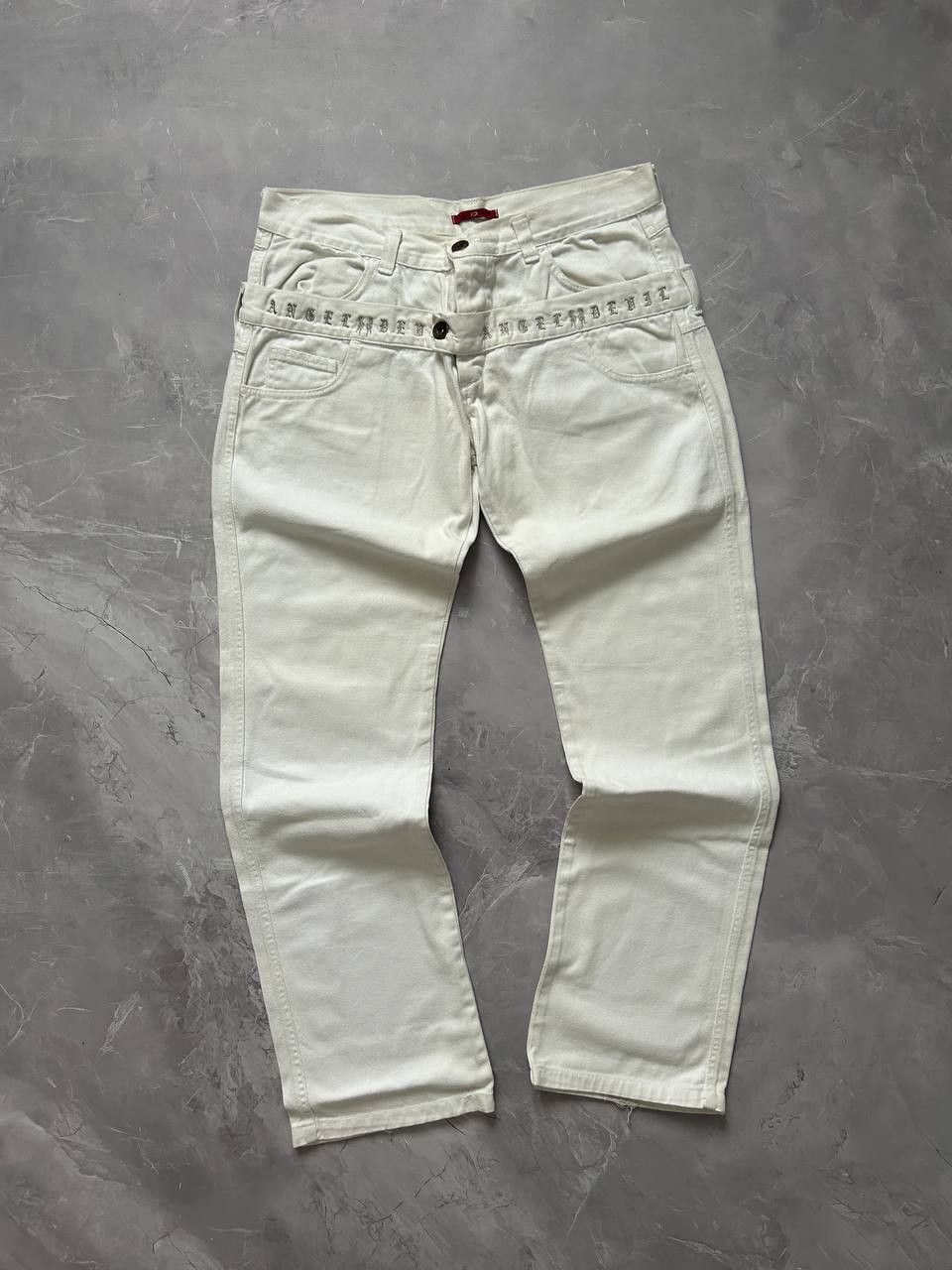 Vintage Double Waist Denim Angel & Devil Y2K