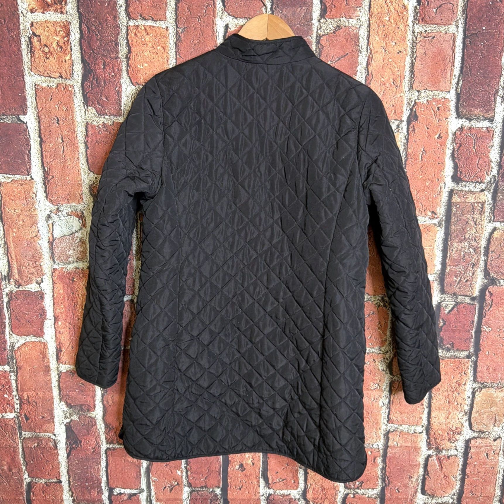 J. Jill J. Jill Heritage Quilted Jacket Black Snap Front Coat Pocket XS Womens Regular Jacket Size XS / US 0-2 / IT 36-38 - 3 Thumbnail