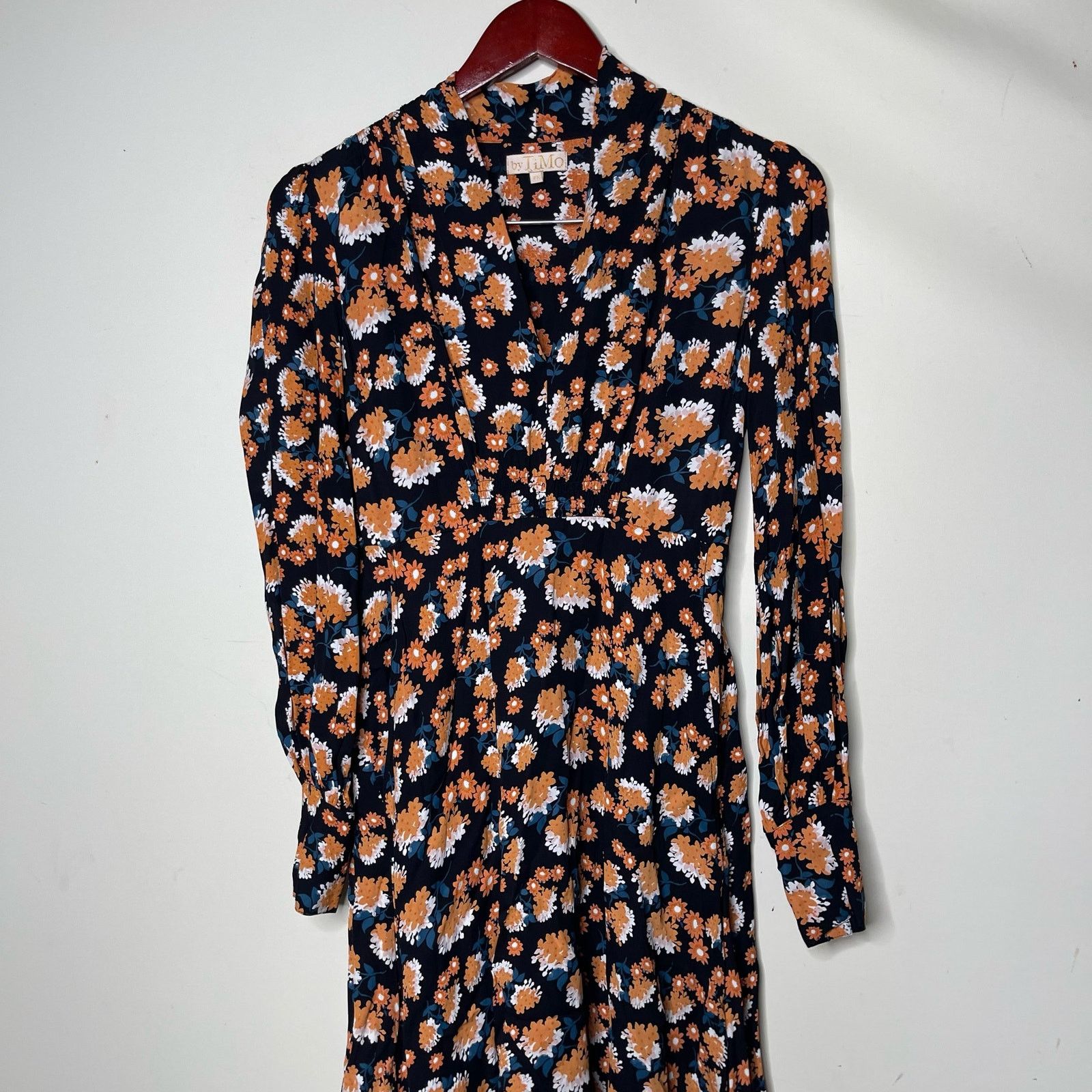 Other ByTimo Vintage Drape V Neck Dress Poppyfield Floral Black XS Size XS / US 0-2 / IT 36-38 - 3 Thumbnail