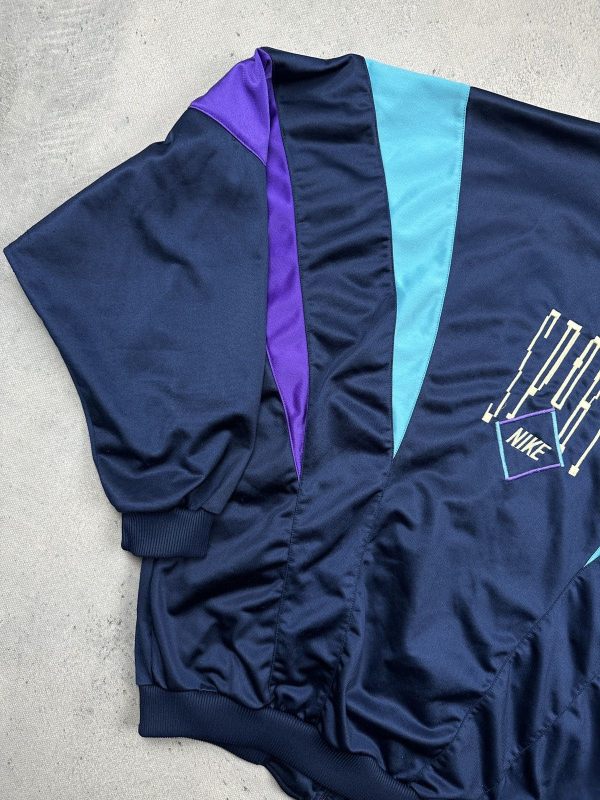 Nike Vintage Nike Sport Track Jacket 80s/90s Navy Teal Purple y2k Size US M / EU 48-50 / 2 - 10 Thumbnail