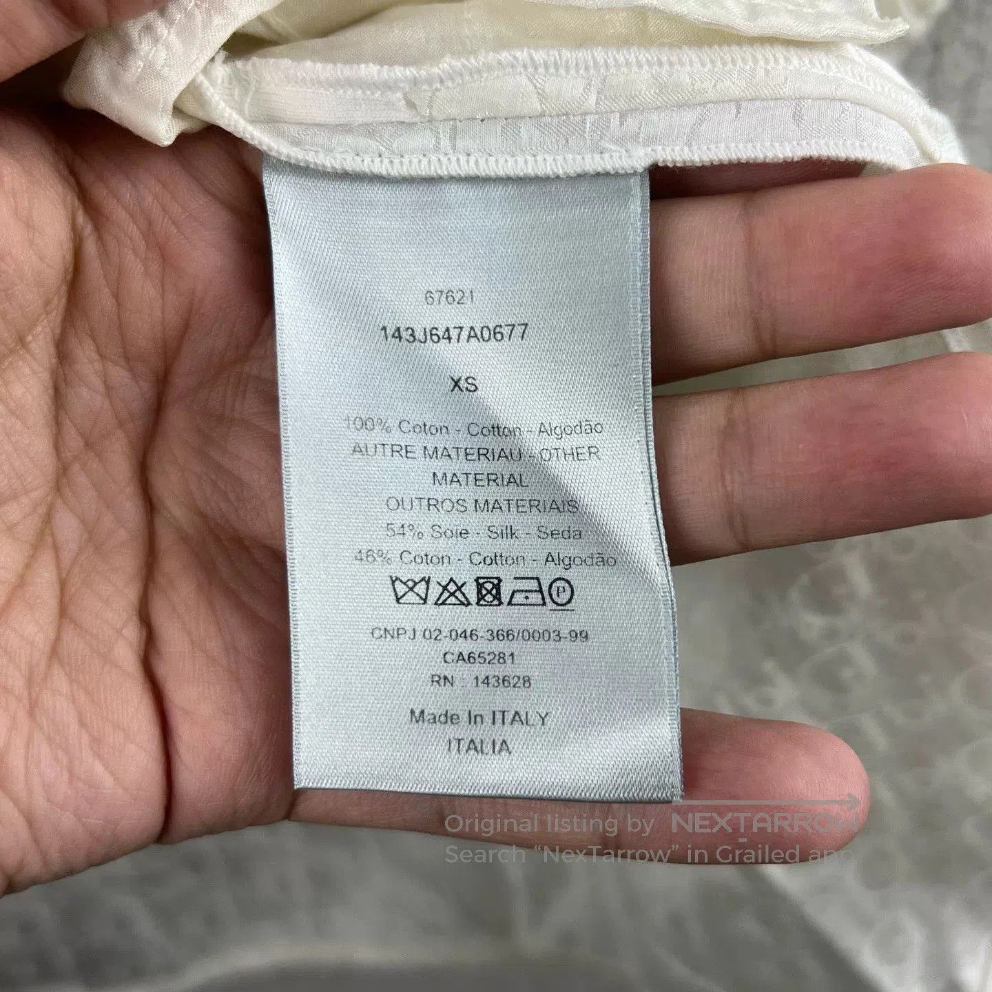 dior white short sleeve printed t.