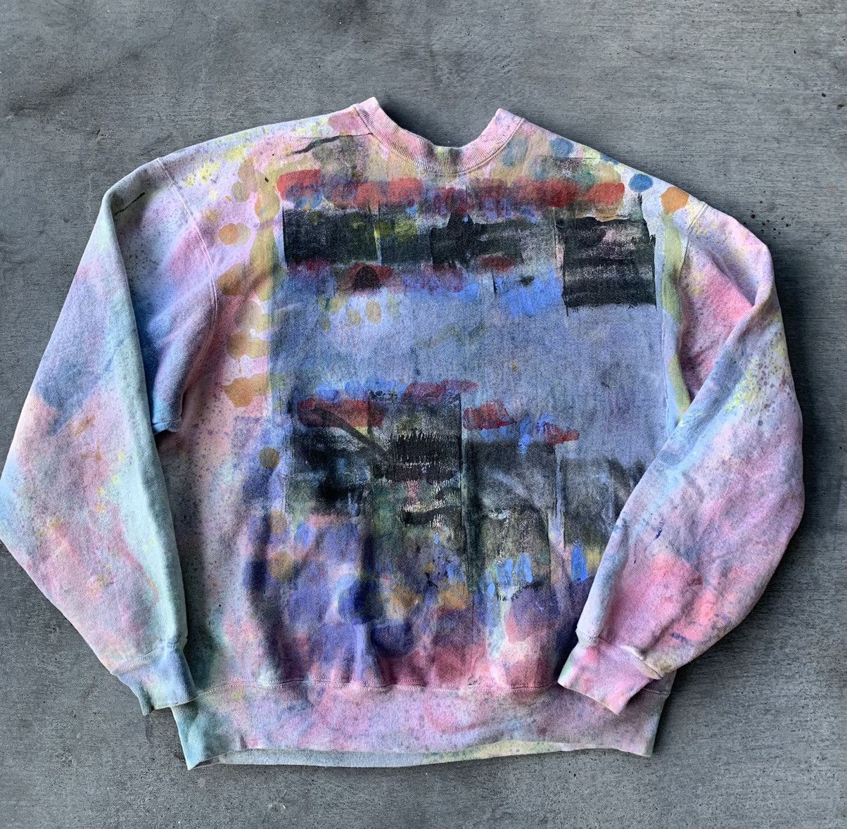 image of 1 Of 1 Vintage Hand Painted Crewneck, Men's (Size Large)