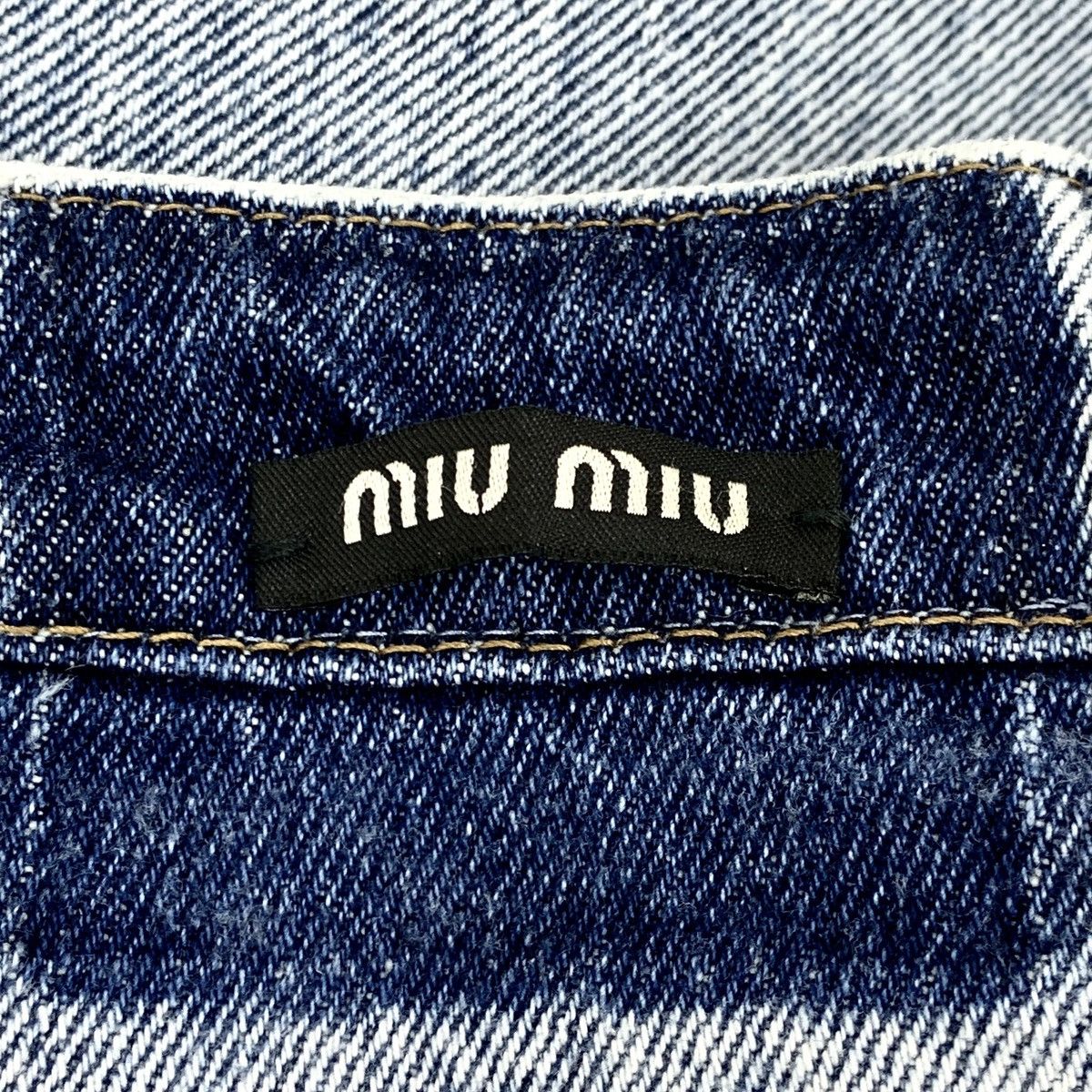 Miu Miu MiuMiu Blue Logo Denim Pants K26WX Size 25" / US 0 / IT 36 - 6 Thumbnail