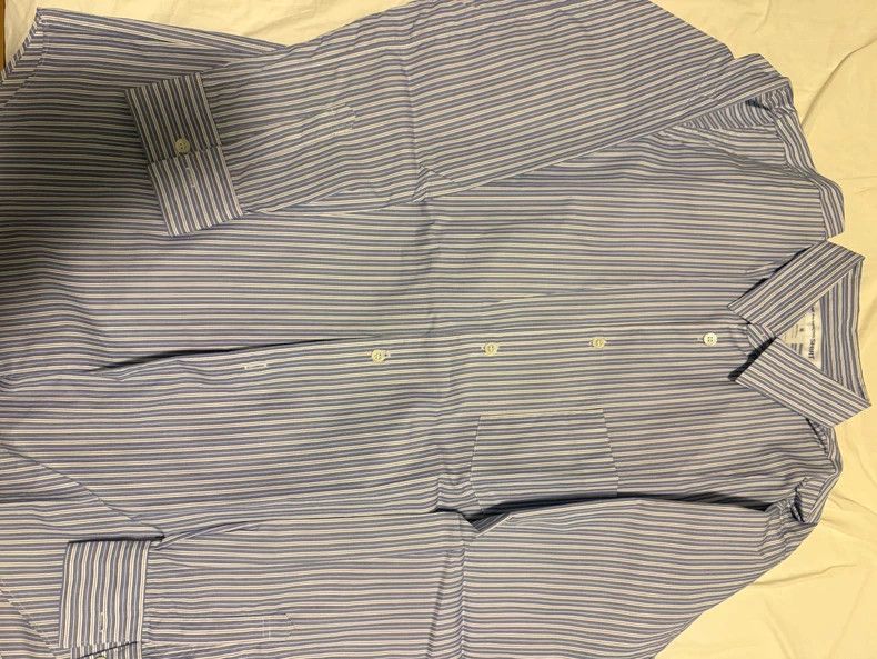 Comme des Garcons Comme Des Garcons Blue striped short sleeve shirt, 100% co Size M / US 6-8 / IT 42-44 - 2 Thumbnail