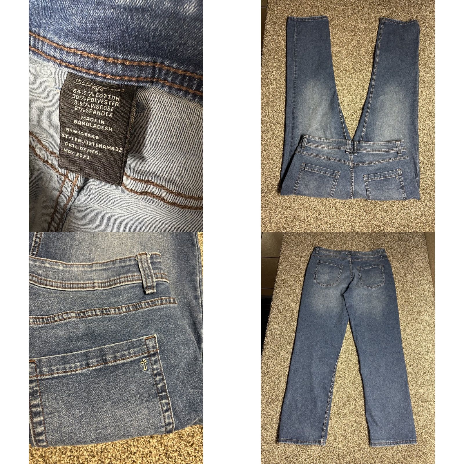 Vintage The Perfect Jean NYC Jeans Mens 35 Blue 35x32 Slim Thick Thicc Size US 35 - 8 Thumbnail