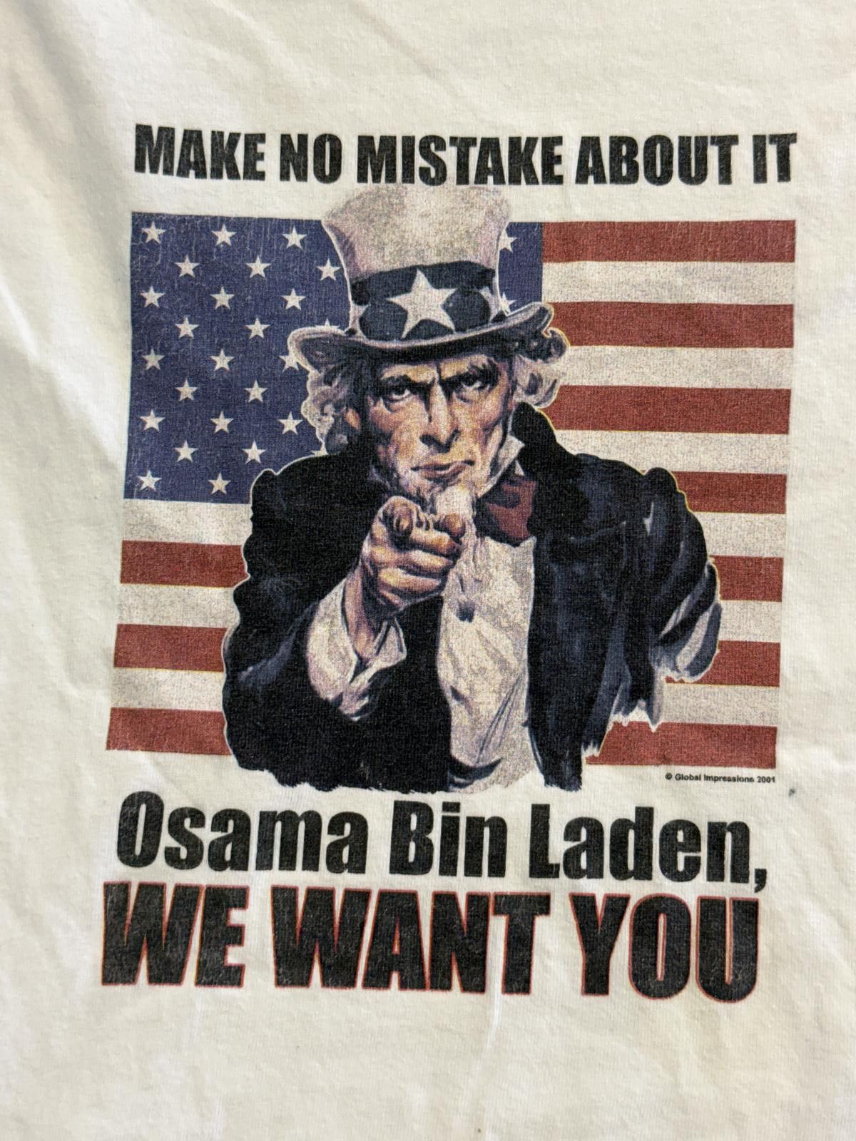 Gildan Vintage 9/11 Osama Bin Laden We Want You Tshirt Uncle Sam XL Size US XL / EU 56 / 4 - 3 Thumbnail